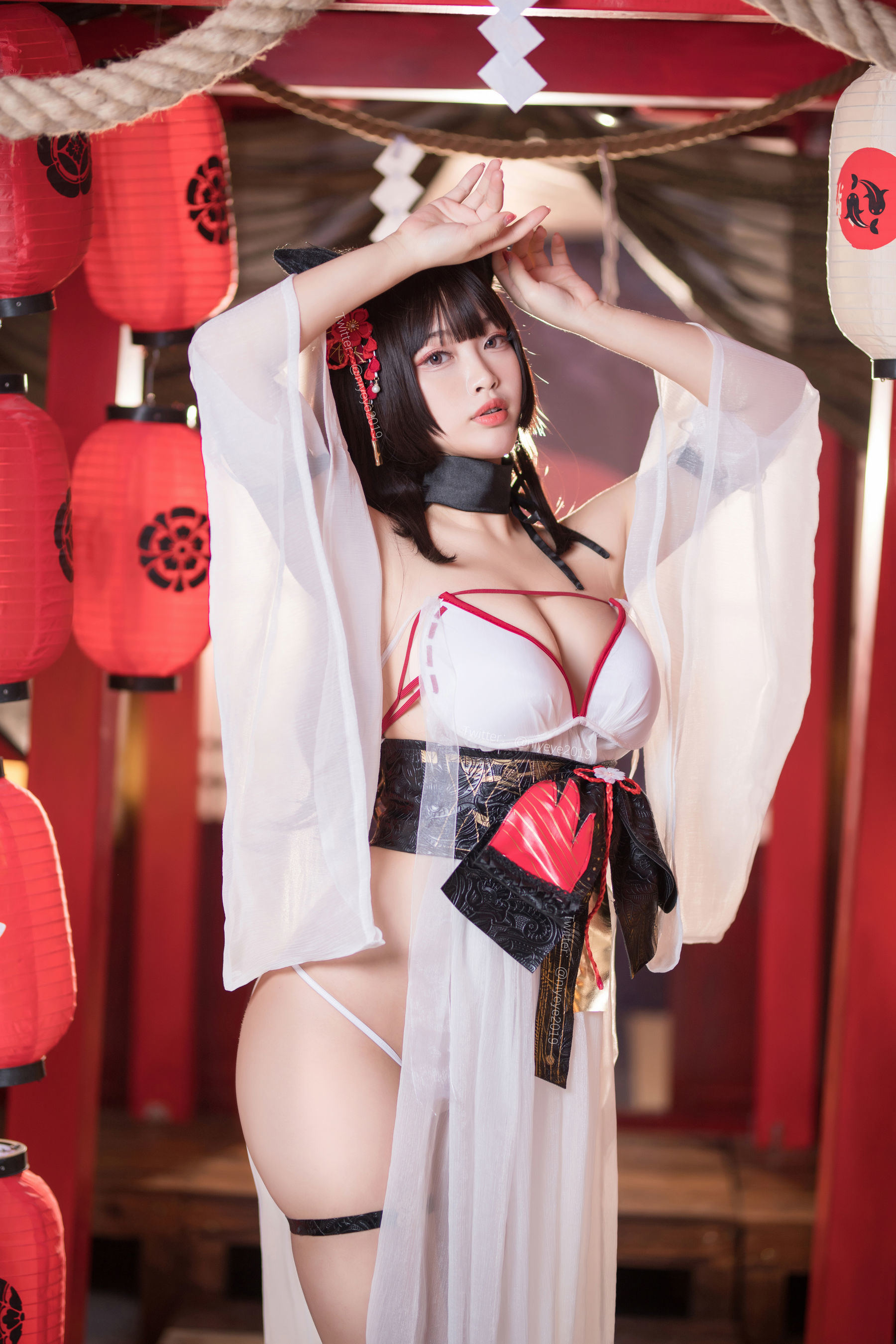 Ảnh chụp Coser nổi tiếng] Hệ moe - Cô chị - Bạch Dạ - Áo tắm ướt thân