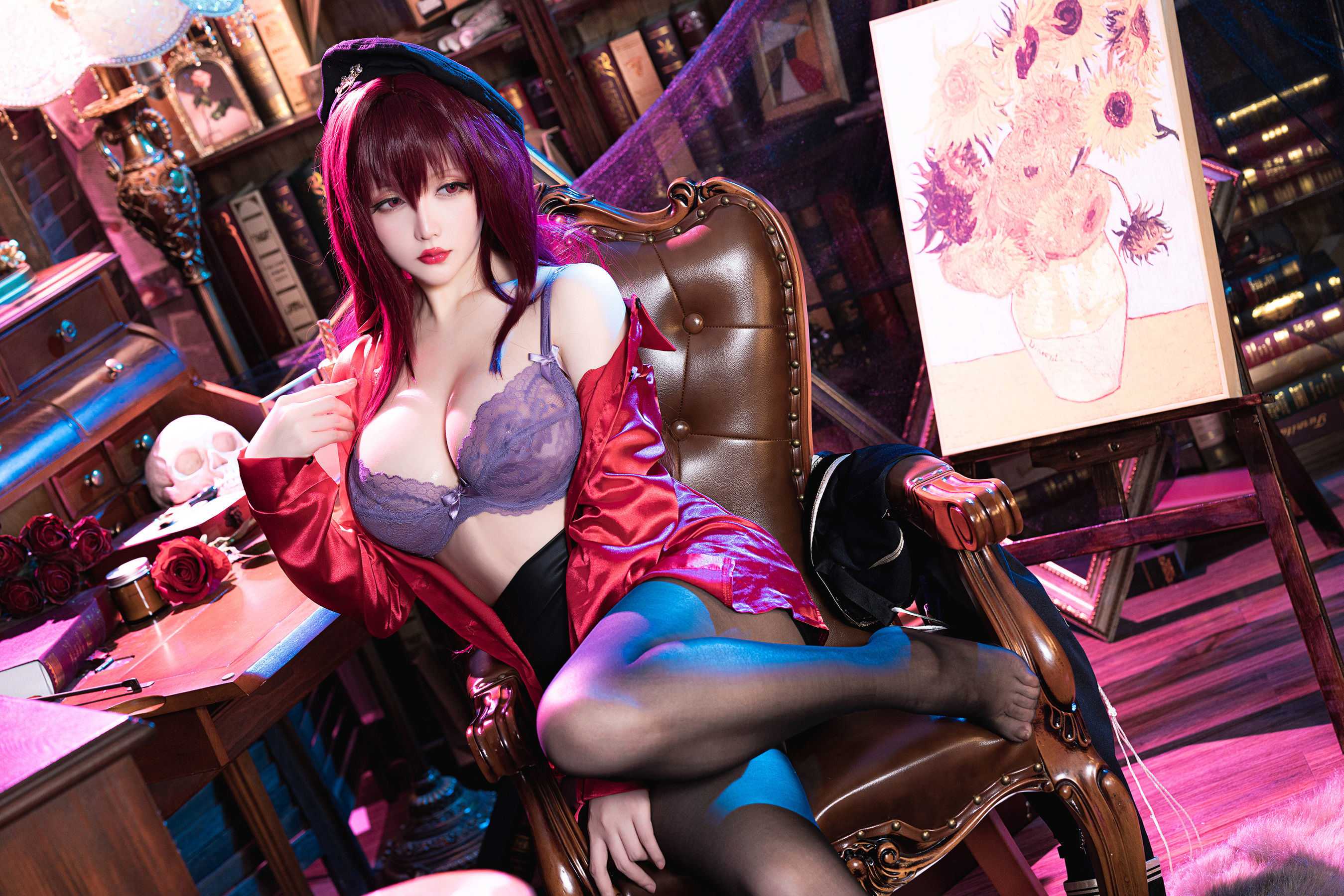 サービスCOS] コスプレイヤーお姉さん 星之迟迟 - スカサハ-真紅教銃
