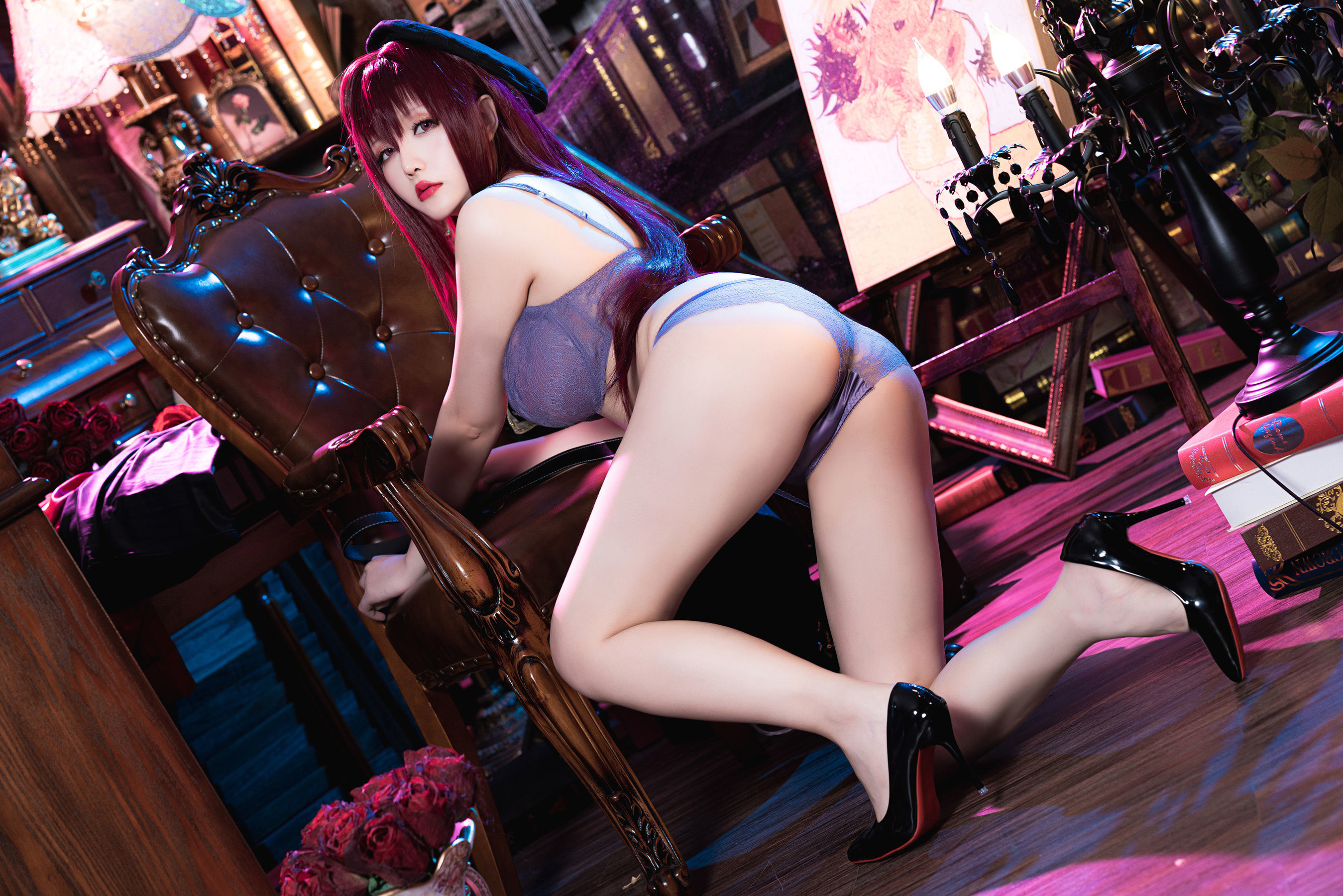 サービスCOS] コスプレイヤーお姉さん 星之迟迟 - スカサハ-真紅教銃