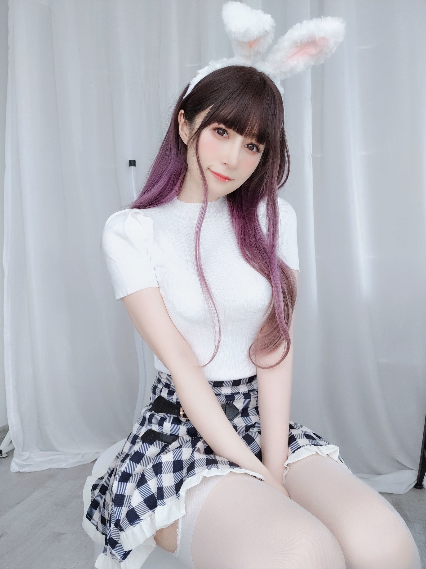 福利COS] Coser小姐姐白銀 - 白絲兔女郎