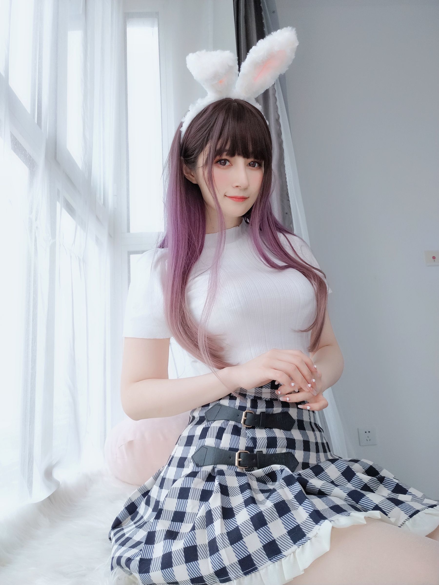 福利COS] Coser小姐姐白銀 - 白絲兔女郎