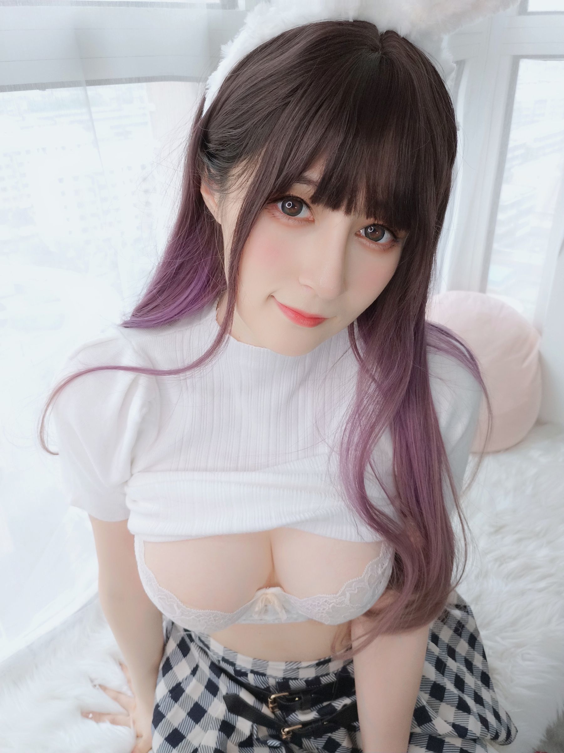 福利COS] Coser小姐姐白銀 - 白絲兔女郎