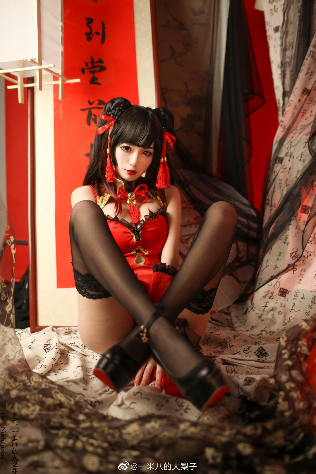 Welfare COS] 1.8m Tall Big Pear - Tokisaki Kurumi New Spring Qipao