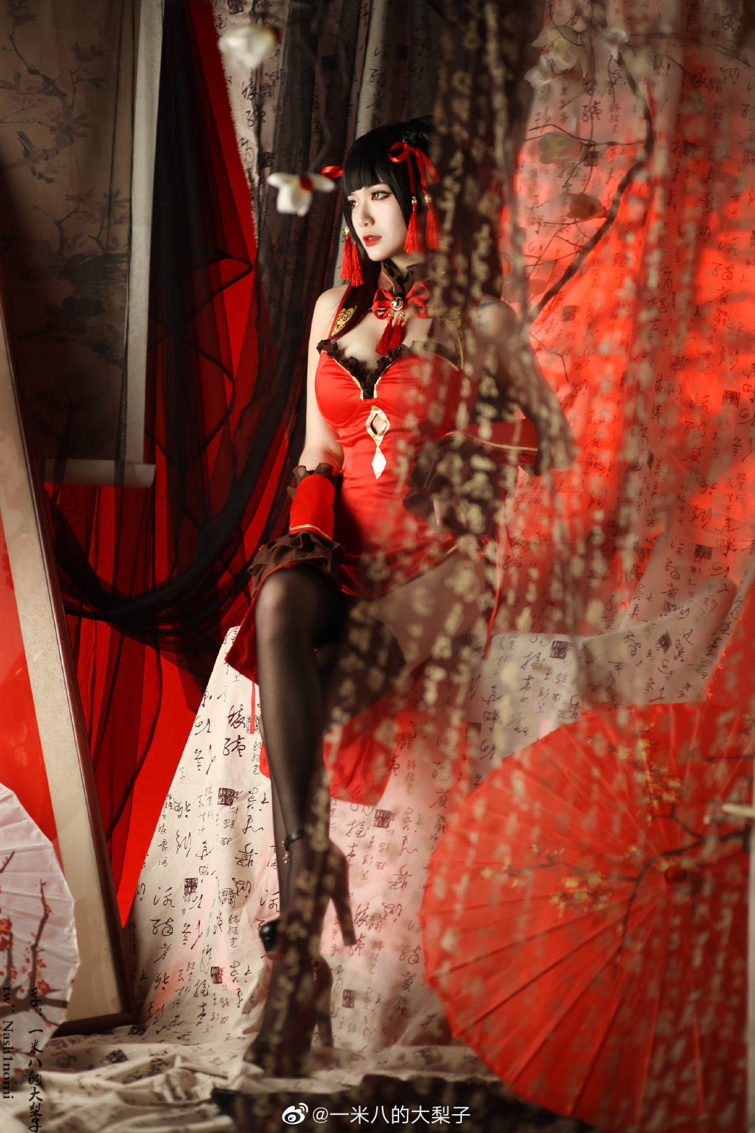 Welfare COS] 1.8m Tall Big Pear - Tokisaki Kurumi New Spring Qipao