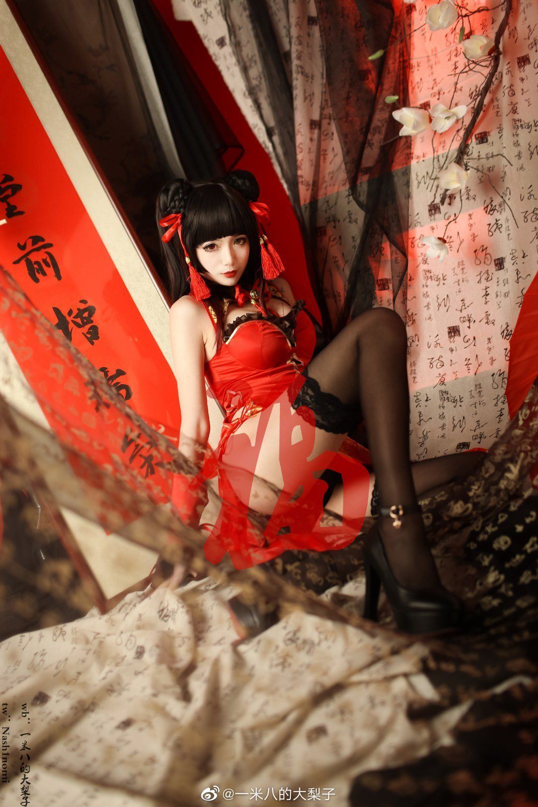 Welfare COS] 1.8m Tall Big Pear - Tokisaki Kurumi New Spring Qipao