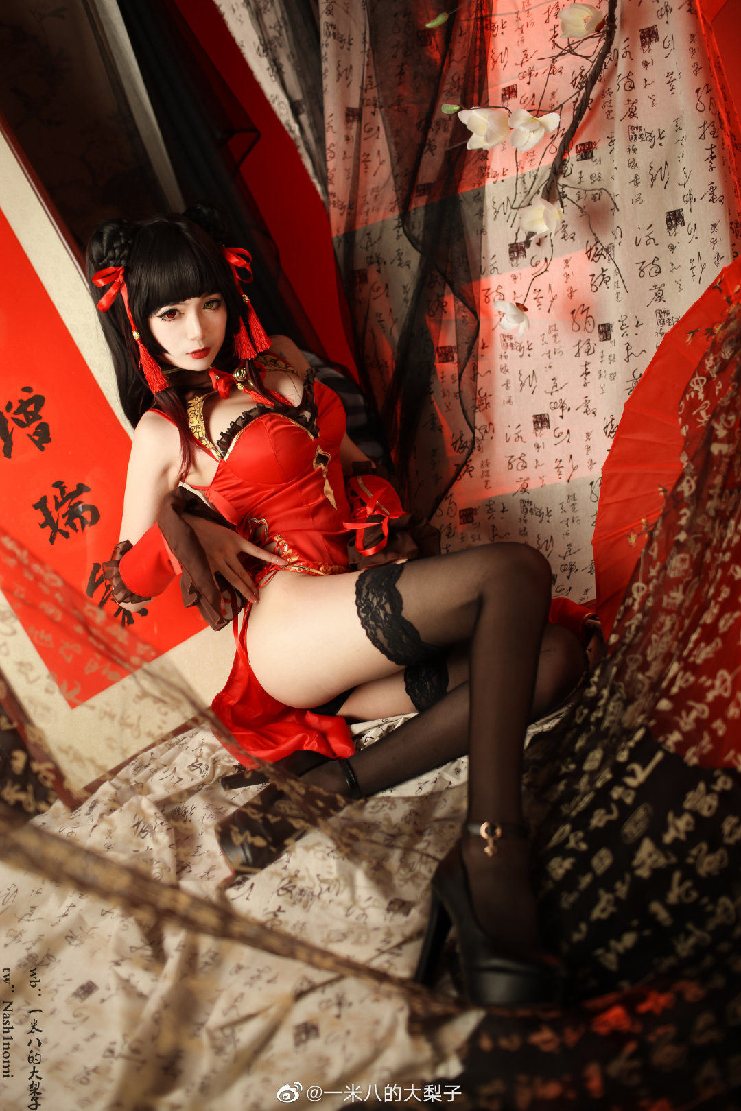 Welfare COS] 1.8m Tall Big Pear - Tokisaki Kurumi New Spring Qipao