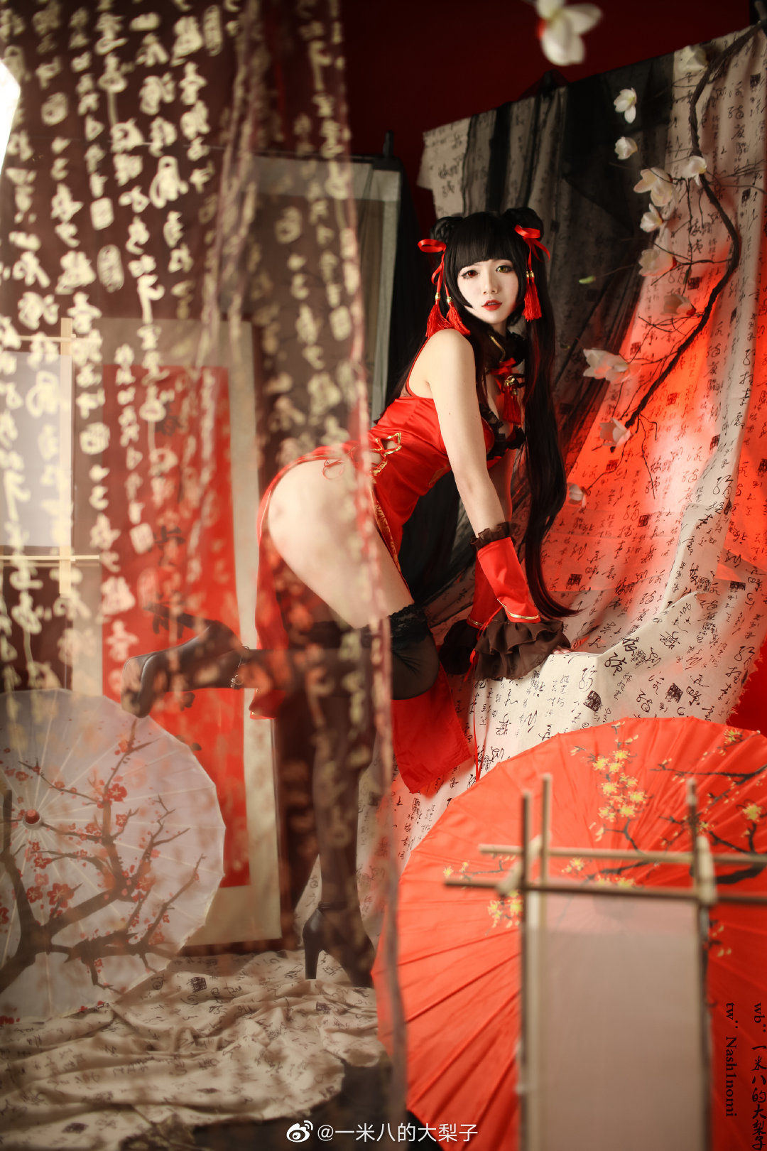 Welfare COS] 1.8m Tall Big Pear - Tokisaki Kurumi New Spring Qipao