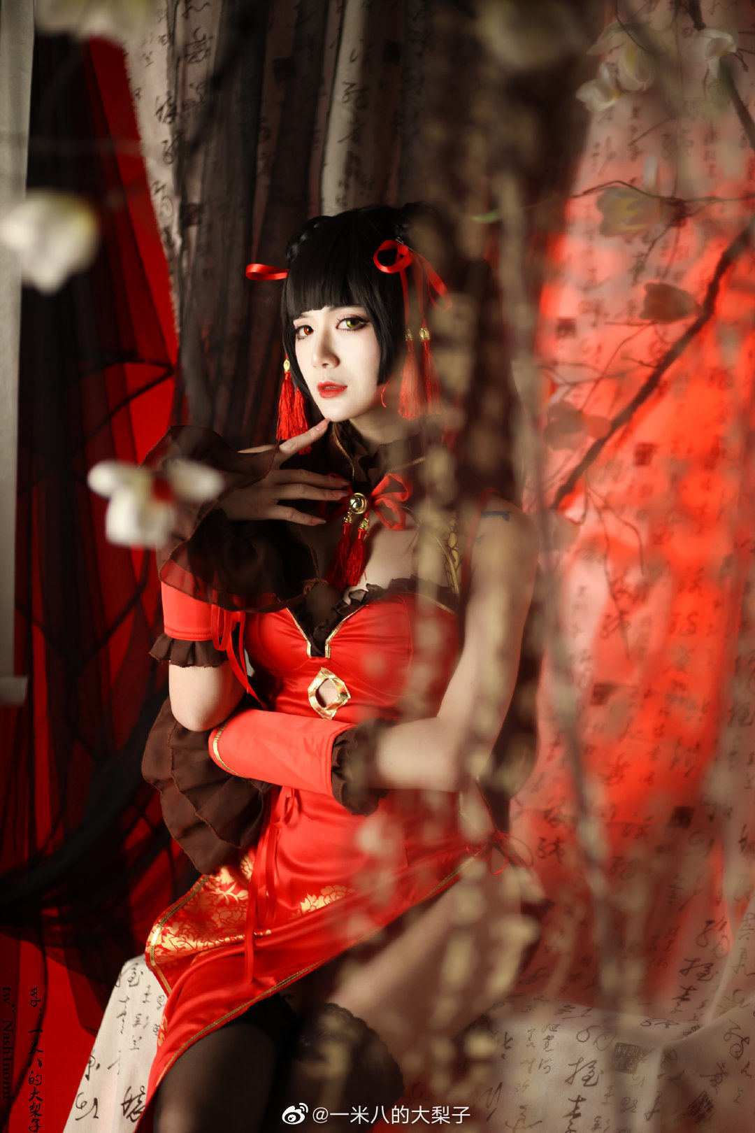 Welfare COS] 1.8m Tall Big Pear - Tokisaki Kurumi New Spring Qipao