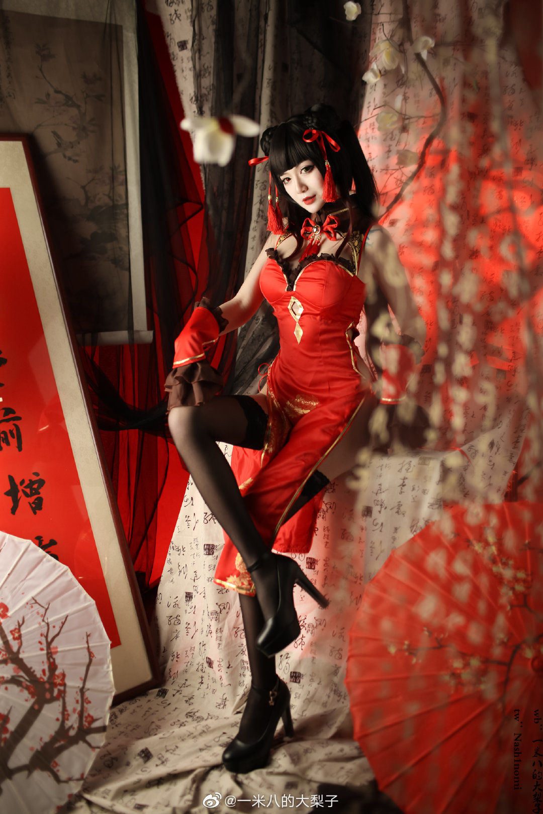 Welfare COS] 1.8m Tall Big Pear - Tokisaki Kurumi New Spring Qipao