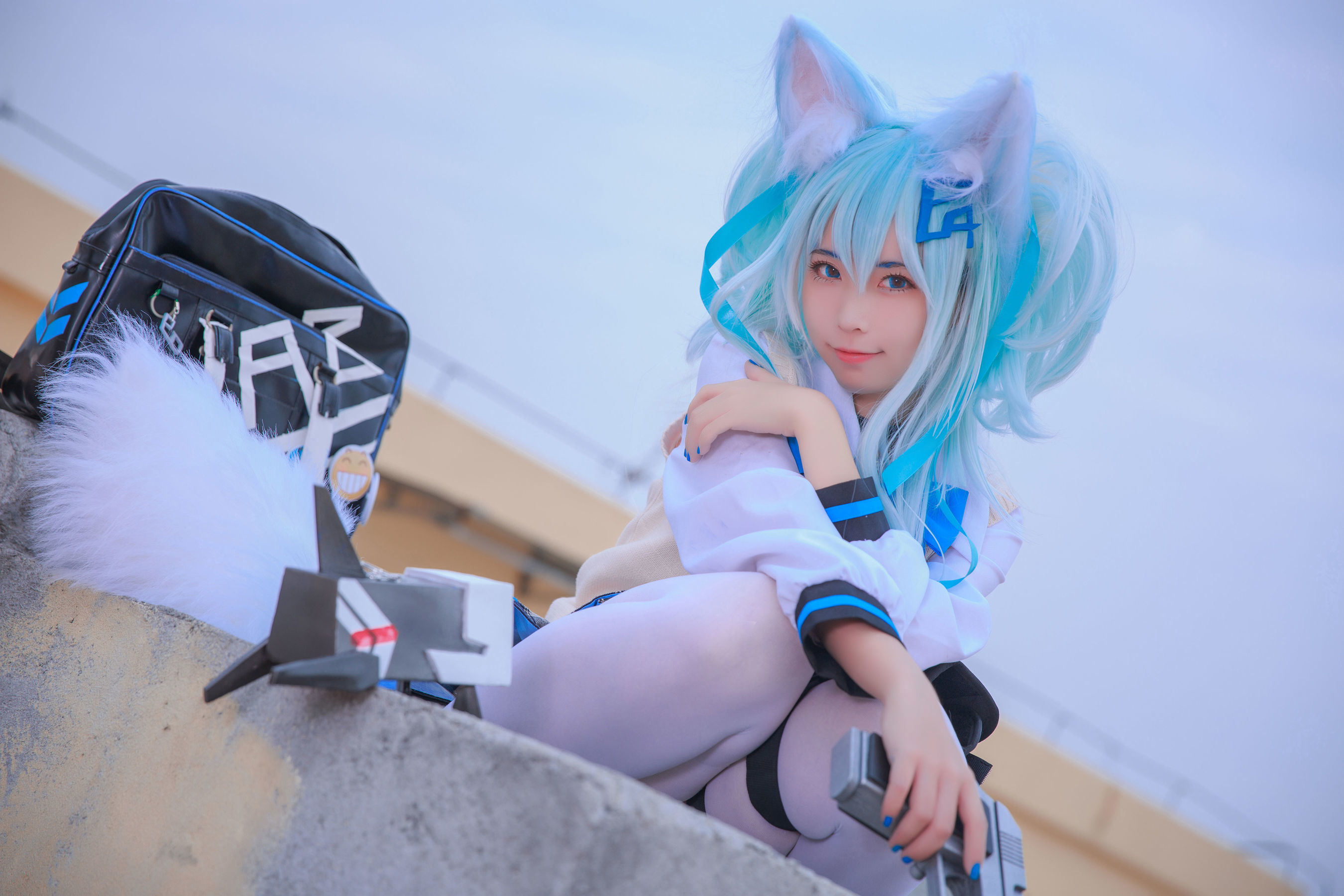 Fan Service Cosplay] Anime Blogger G44 Will Not Be Injured - Girls' Frontline PA15 School Uniform