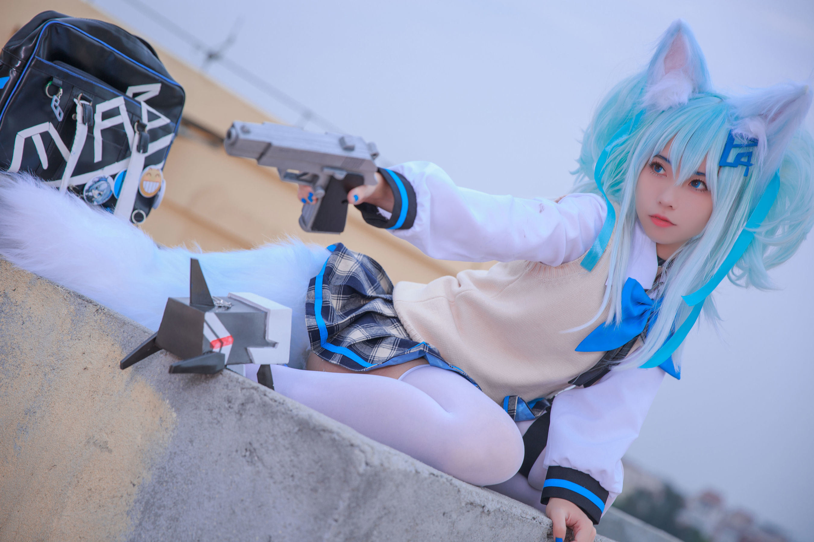 Fan Service Cosplay] Anime Blogger G44 Will Not Be Injured - Girls' Frontline PA15 School Uniform