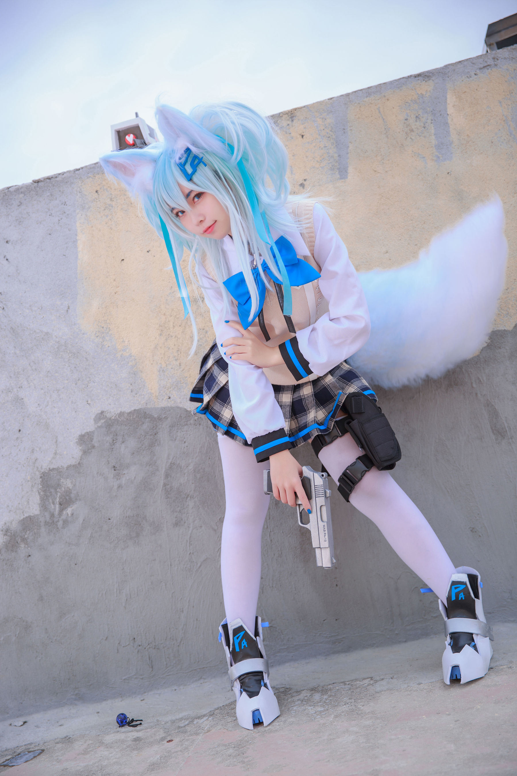 Welfare COS] Blogger Anime G44 Sẽ Không Bị Thương - Girls' Frontline PA15 Trang phục học sinh