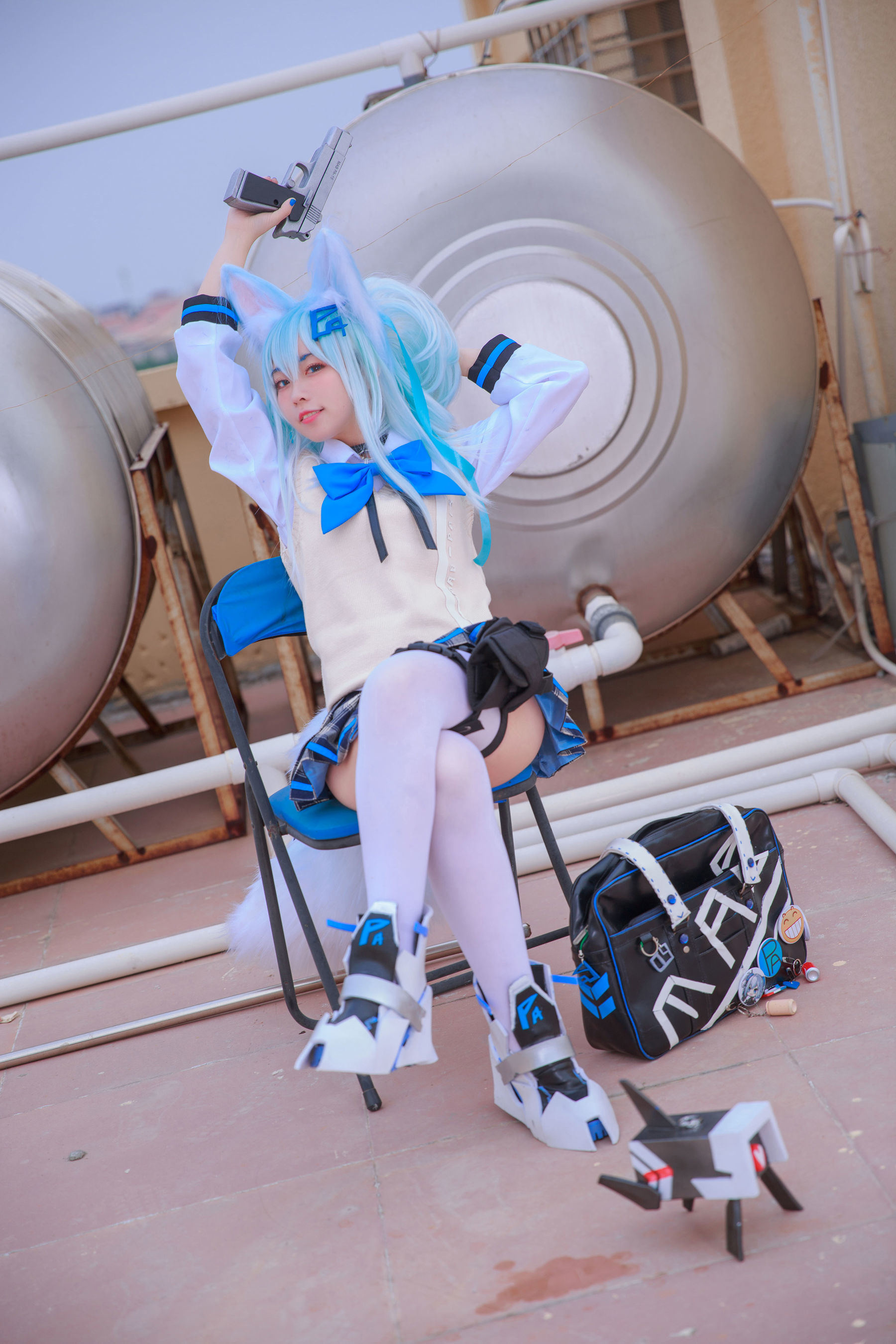 Welfare COS] Blogger Anime G44 Sẽ Không Bị Thương - Girls' Frontline PA15 Trang phục học sinh