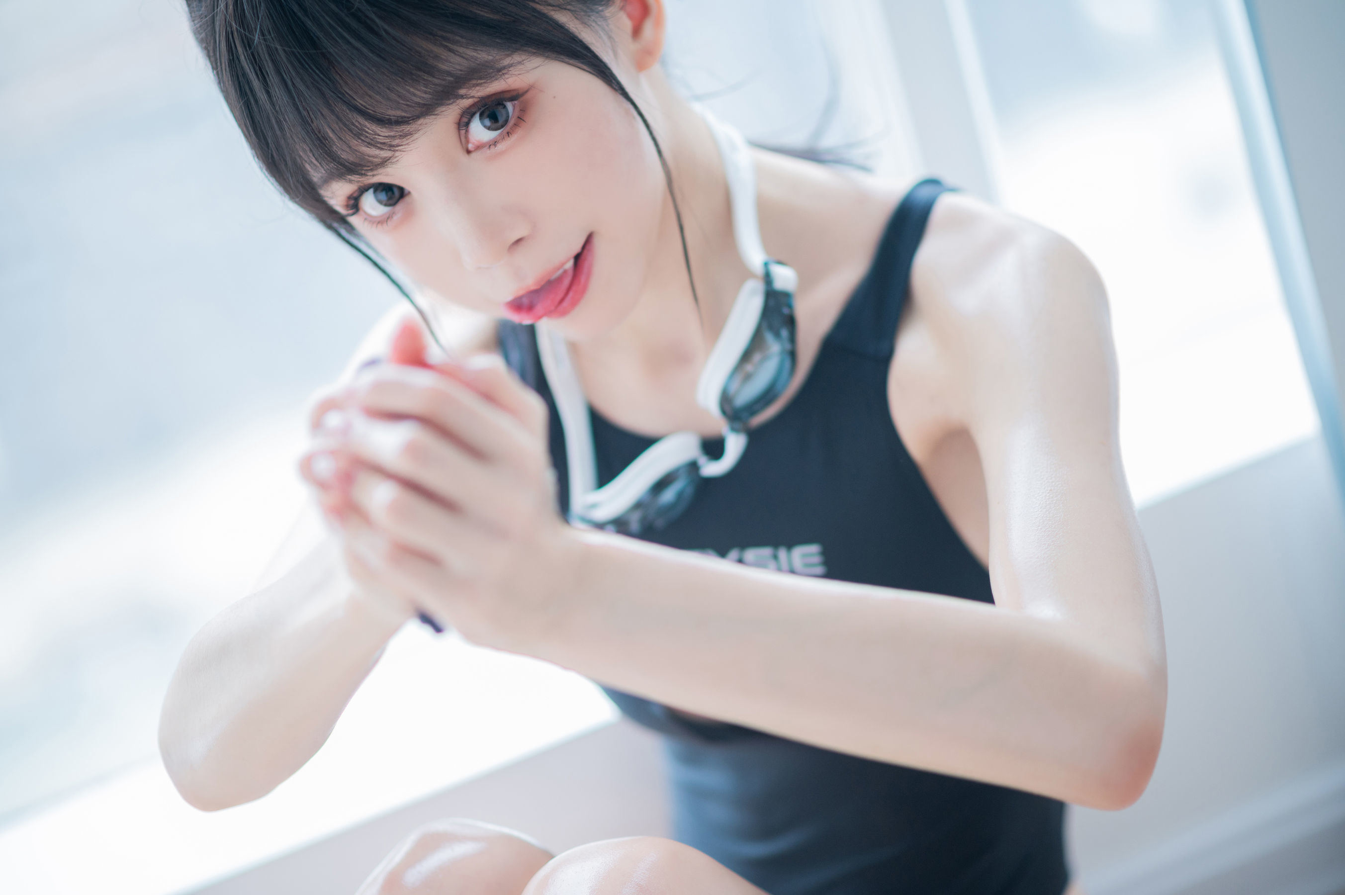 Welfare COS] Anime Blogger Shui Miao aqua - Competitive Swimsuit