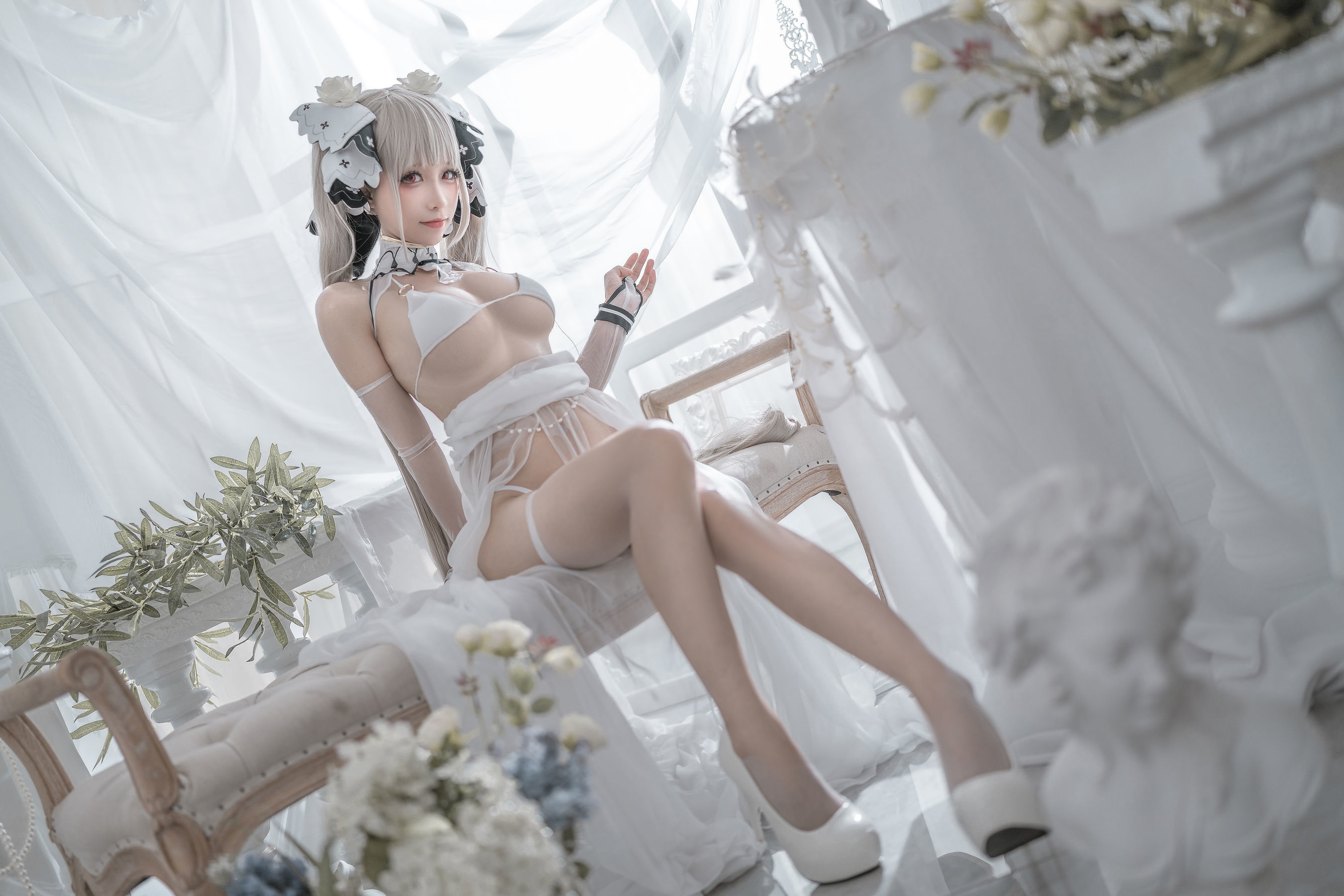 [福利COS] 动漫博主蠢沫沫 - 可畏婚纱