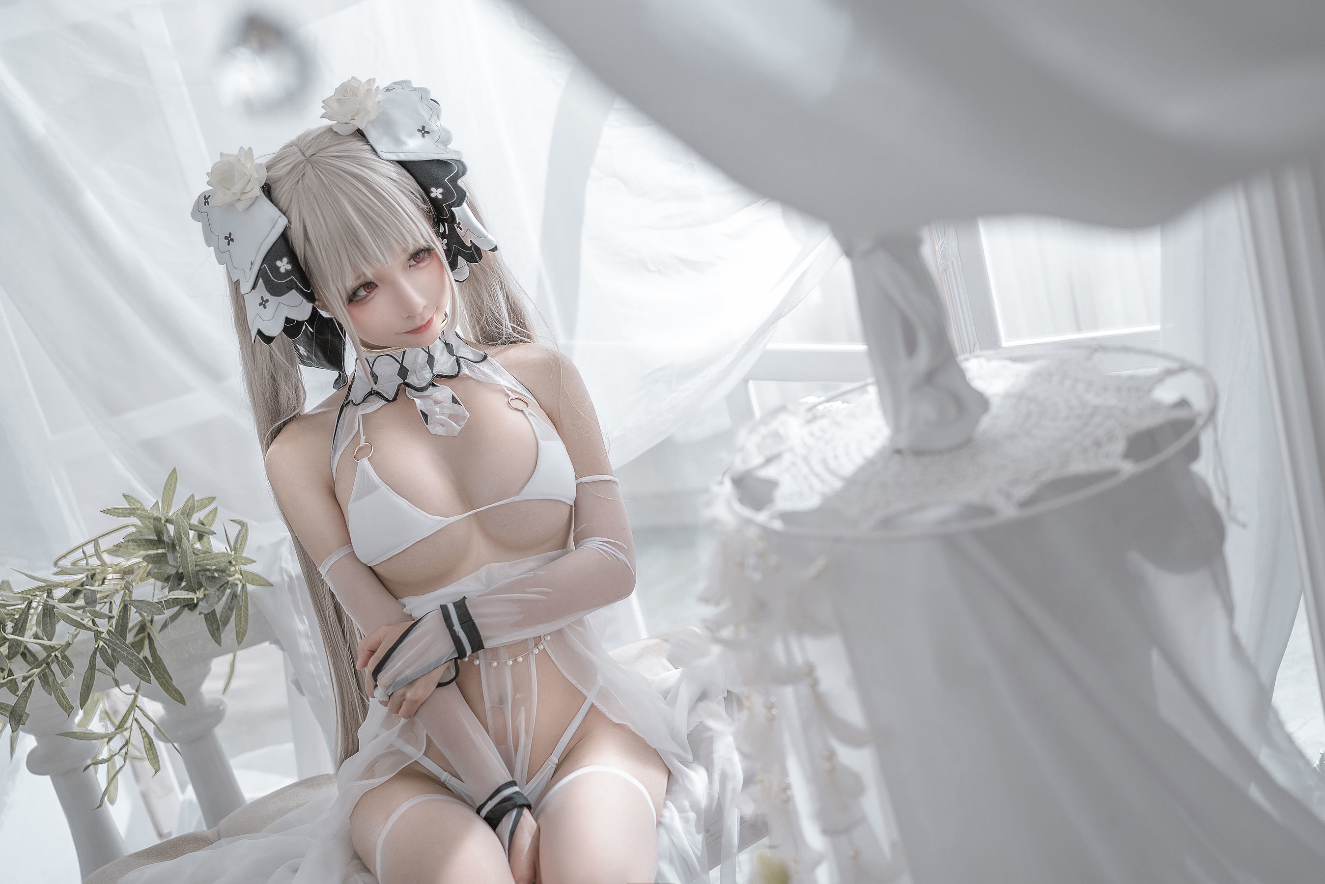 [福利COS] 动漫博主蠢沫沫 - 可畏婚纱