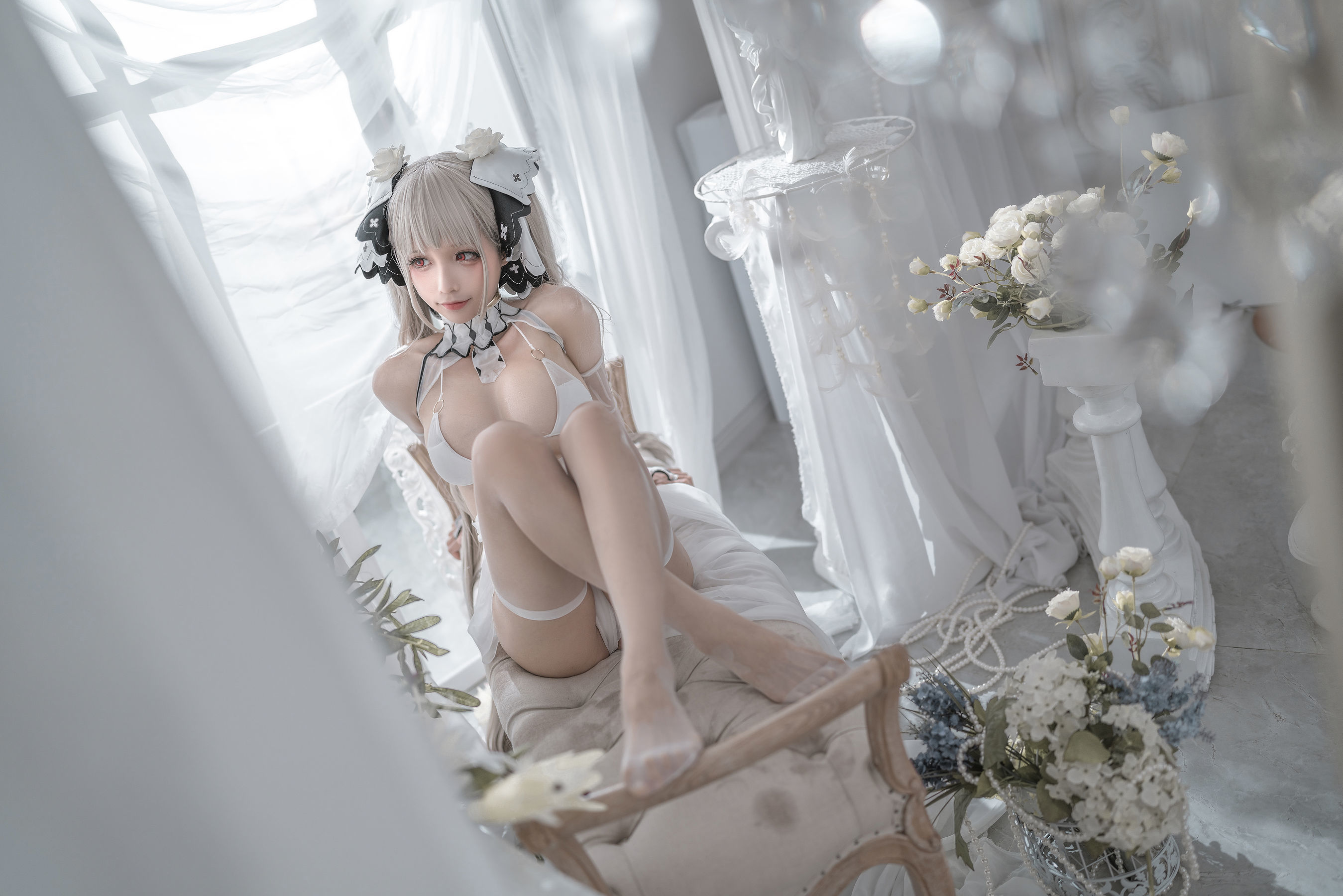 Phúc lợi COS] Blogger hoạt hình Chủn Mò Mò - Áo cưới dễ thương