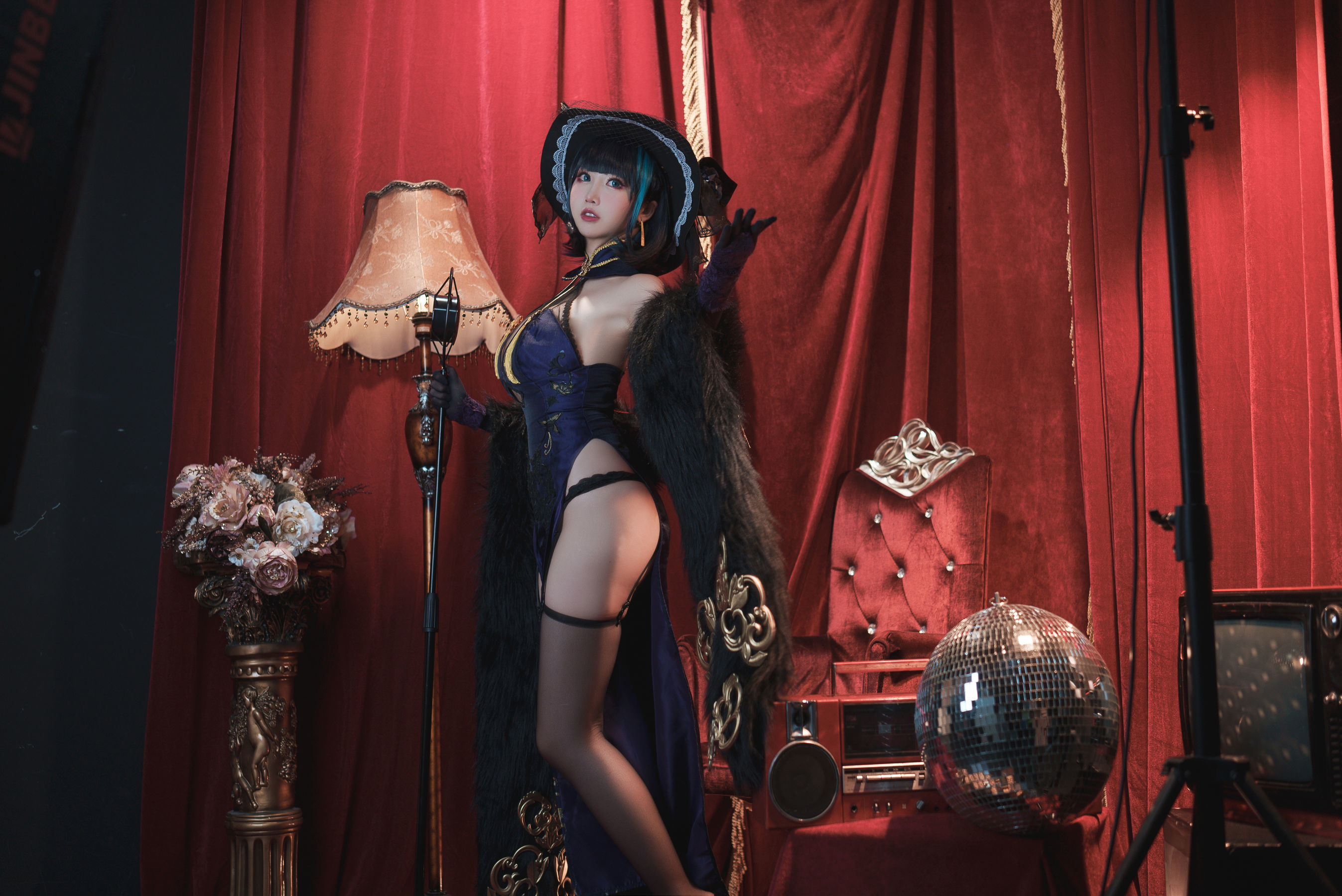 福利COS] 可愛人氣Coser麵餅仙兒 - 柴郡旗袍