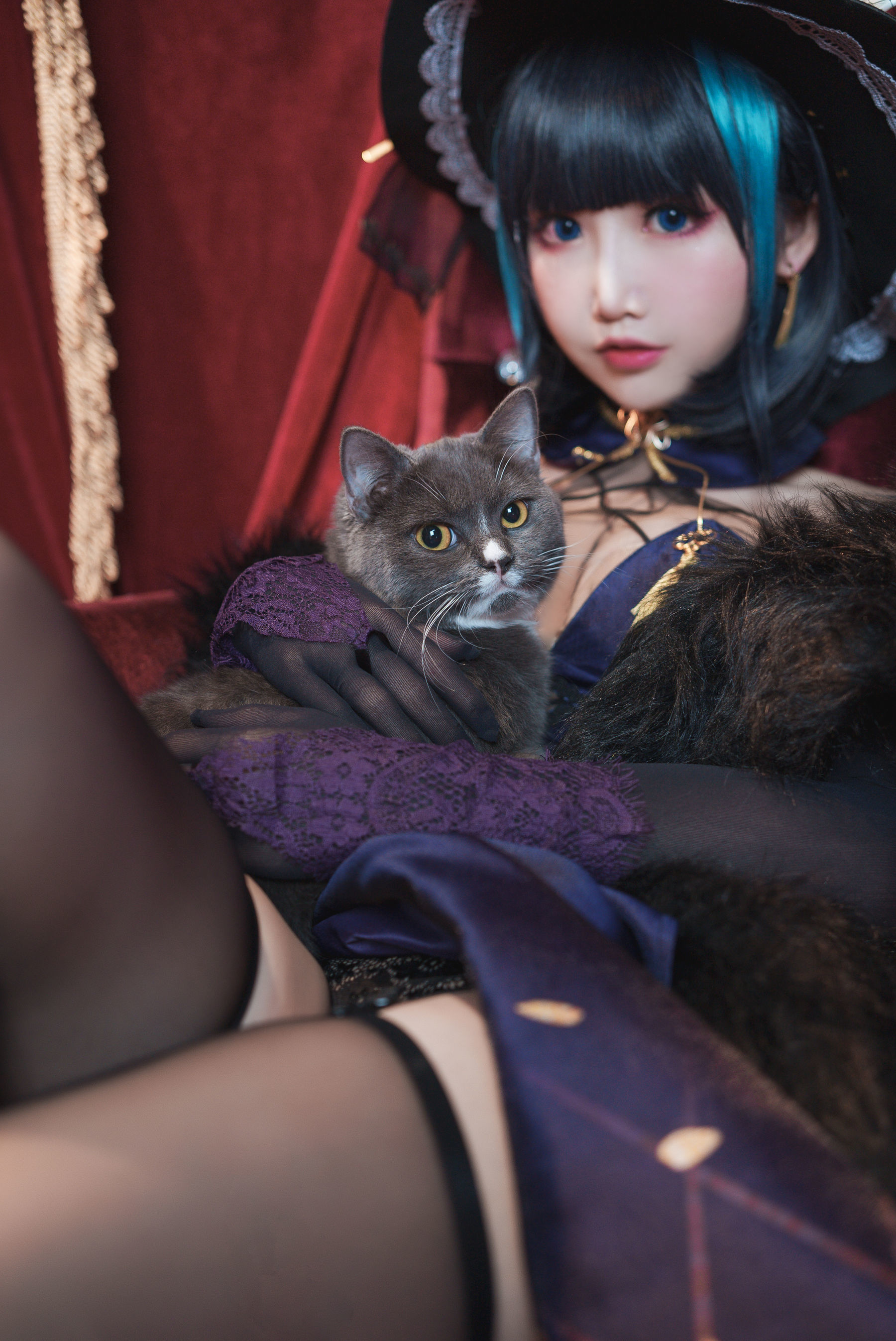 福利COS] 可愛人氣Coser麵餅仙兒 - 柴郡旗袍