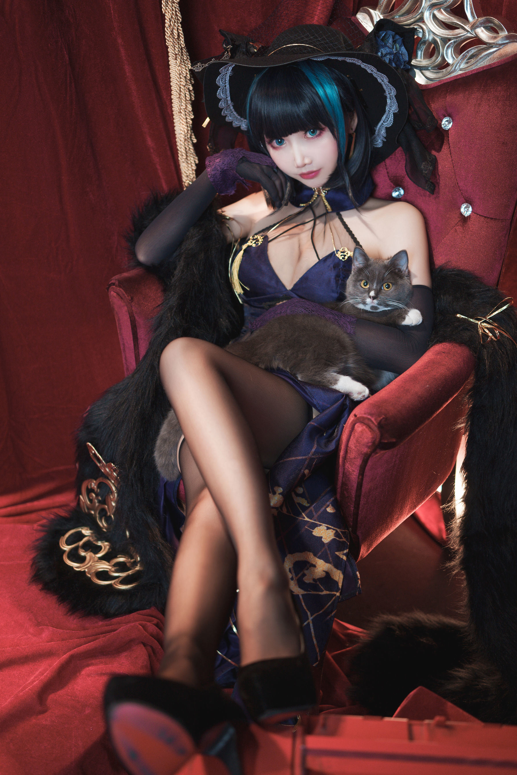 Phúc lợi COS] Coser dễ thương phổ biến Mian Bing Xian Er - Cheshire Qipao