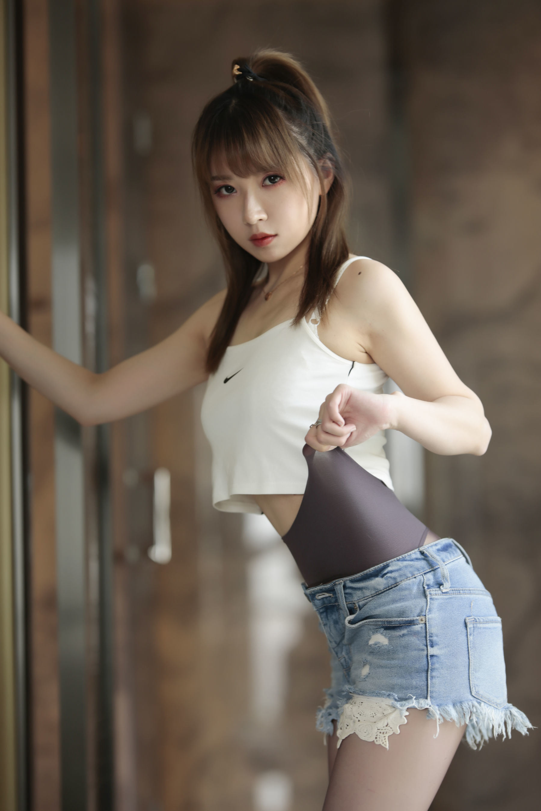 Welfare COS] Douyu streamer Little Witch Luna - Quần short bò