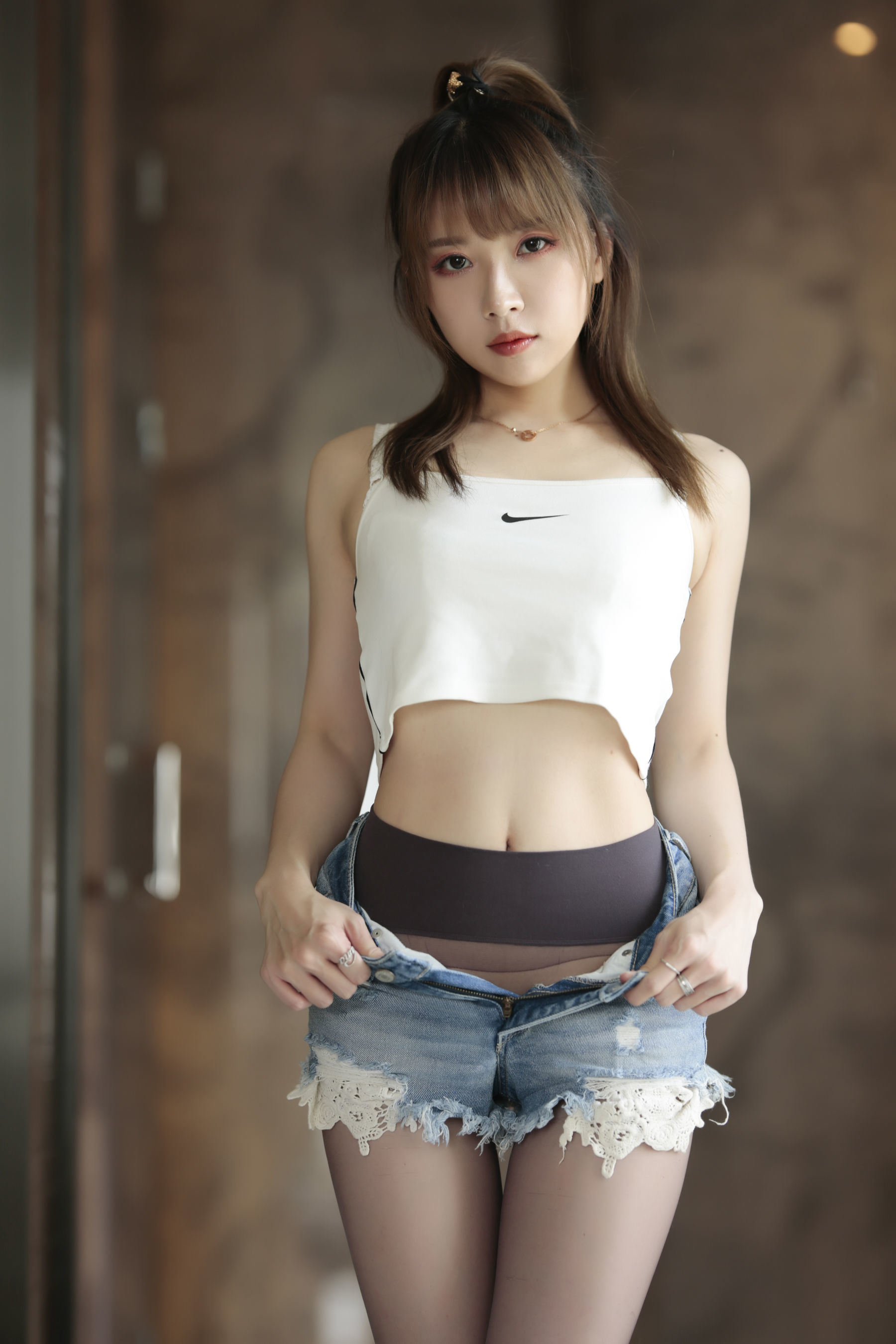 Welfare COS] Douyu streamer Little Witch Luna - Quần short bò