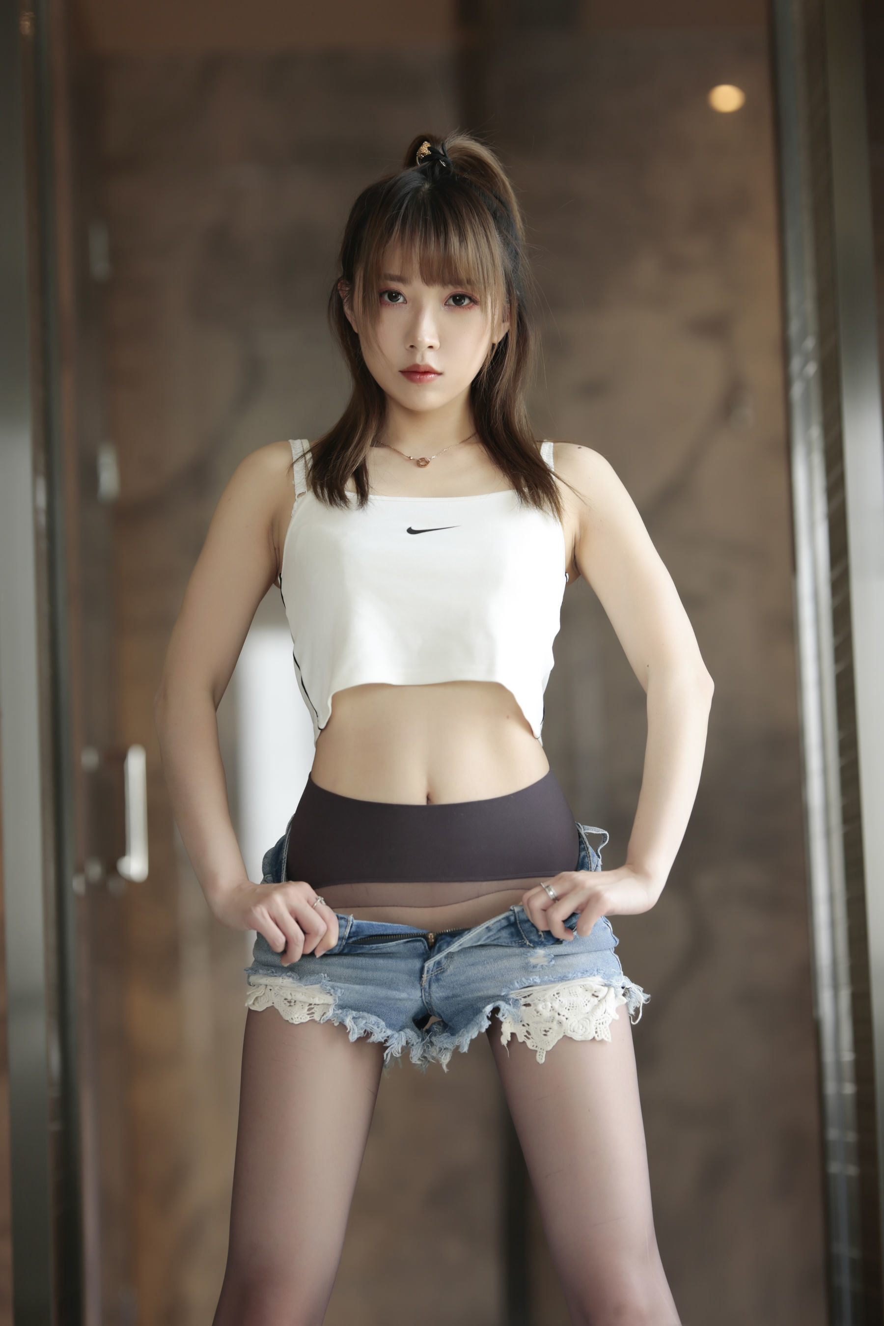 Welfare COS] Douyu streamer Little Witch Luna - Quần short bò