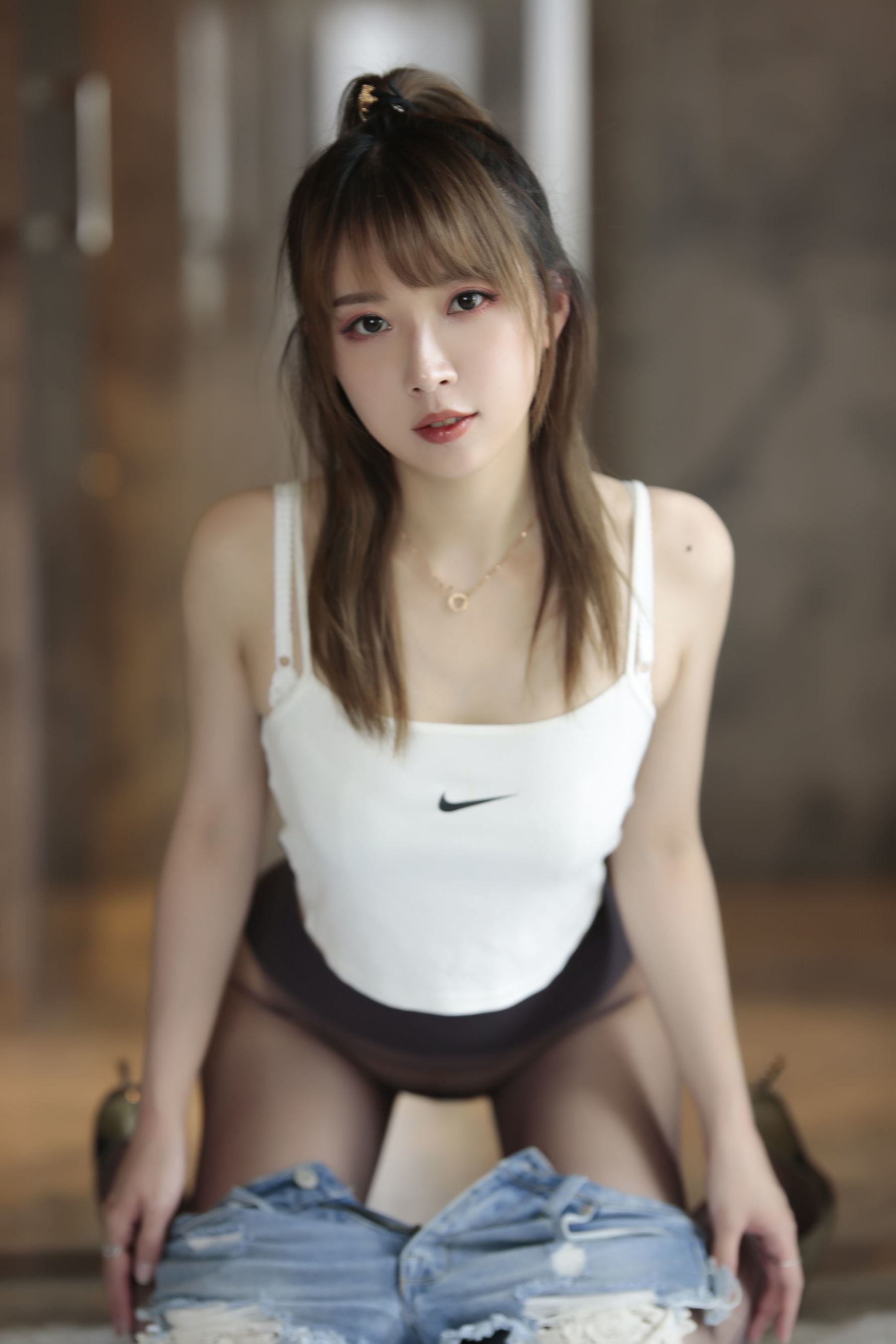 ファンサービスCOS] ドウユウ主播 小魔女ルナ - カウボーイ小パンツ