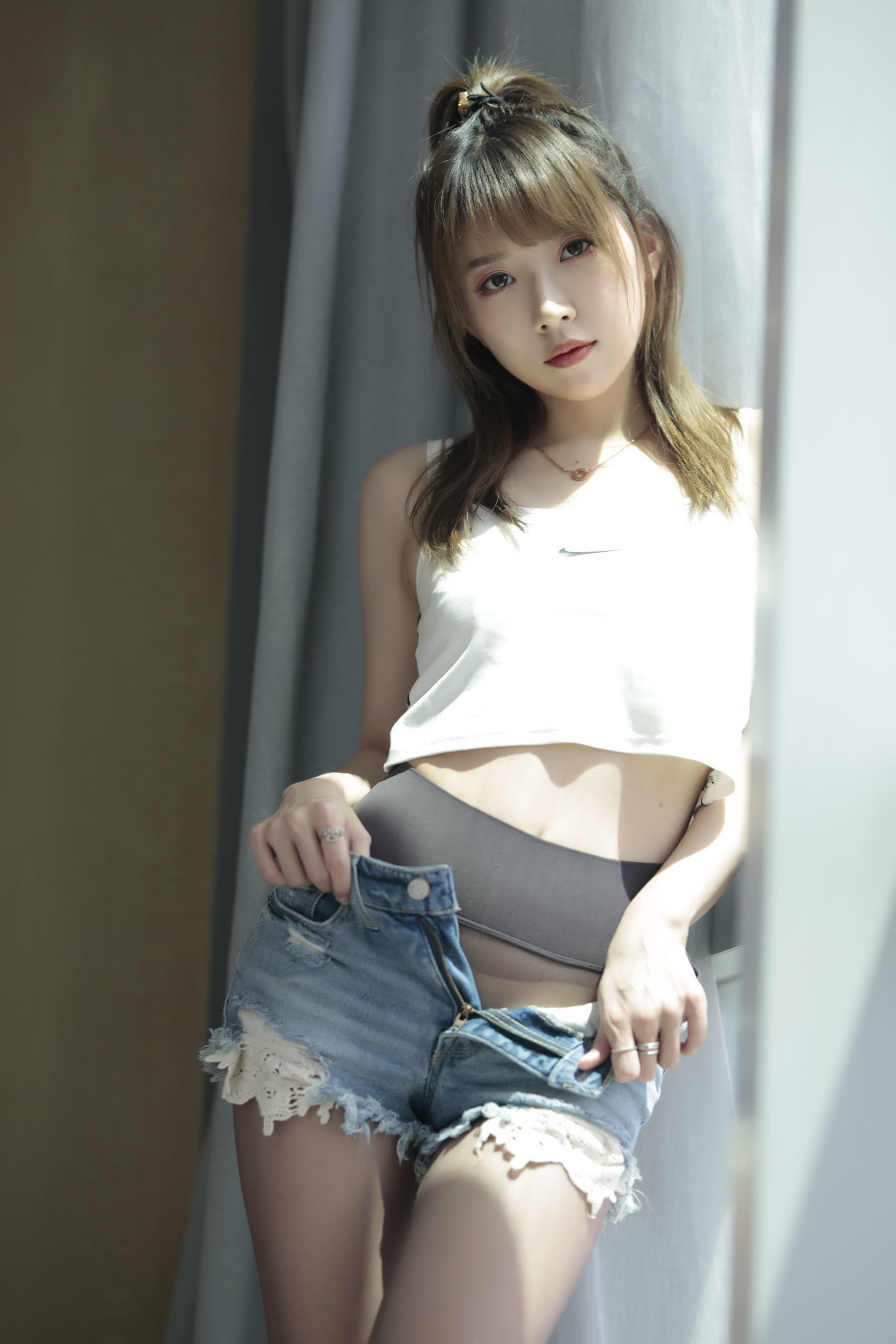 ファンサービスCOS] ドウユウ主播 小魔女ルナ - カウボーイ小パンツ