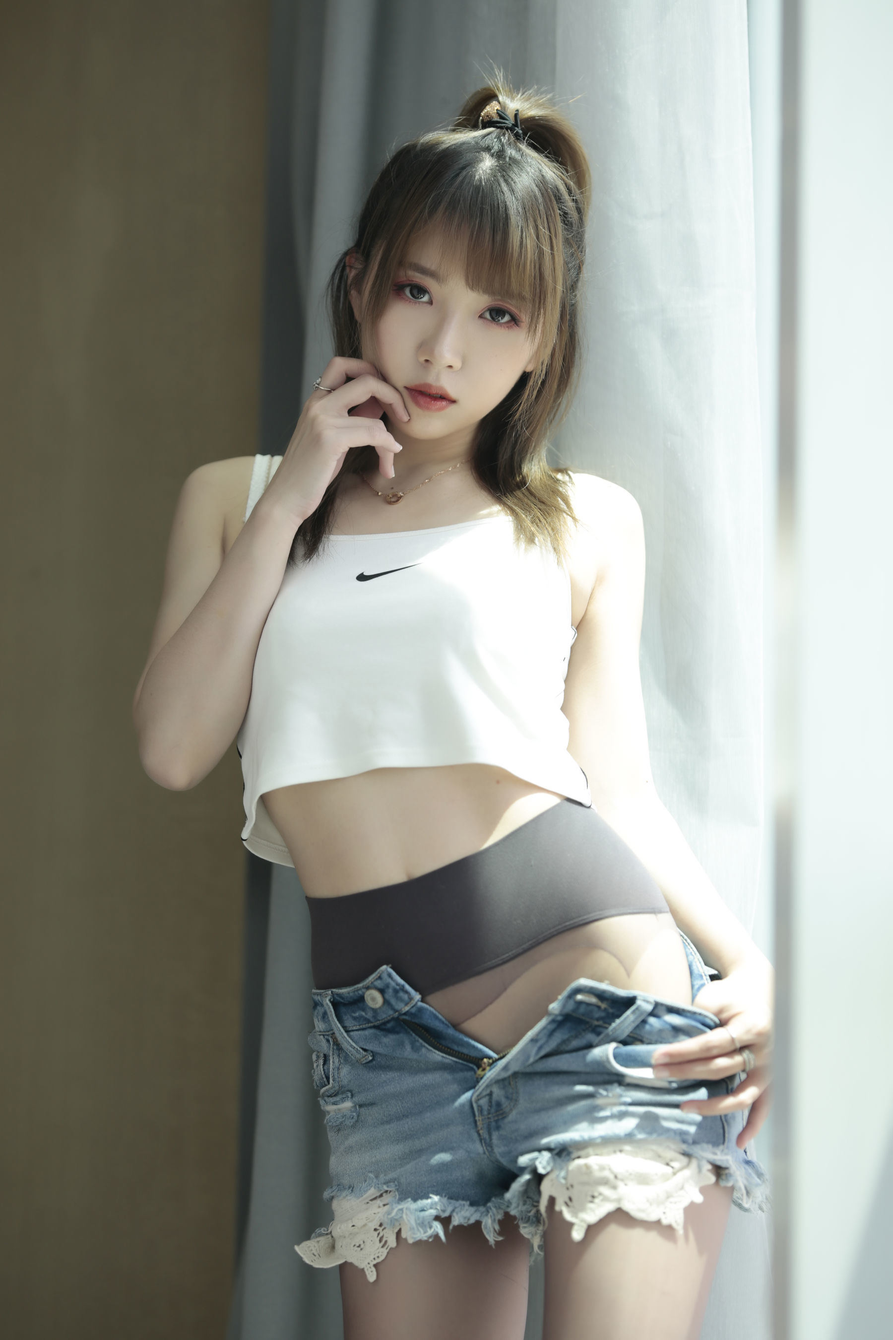 ファンサービスCOS] ドウユウ主播 小魔女ルナ - カウボーイ小パンツ