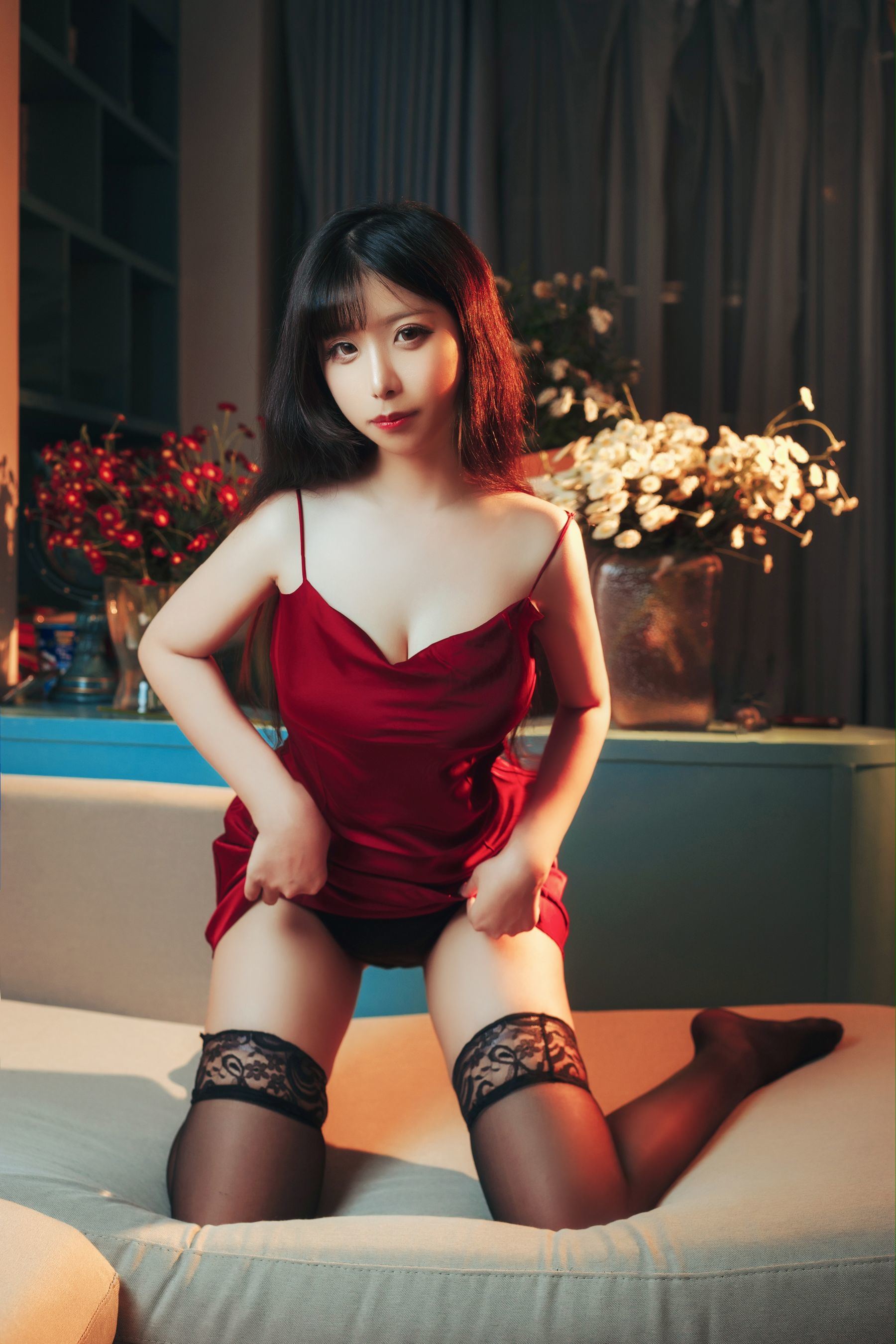 福利COS] 熊丫丫 - 紅色睡裙