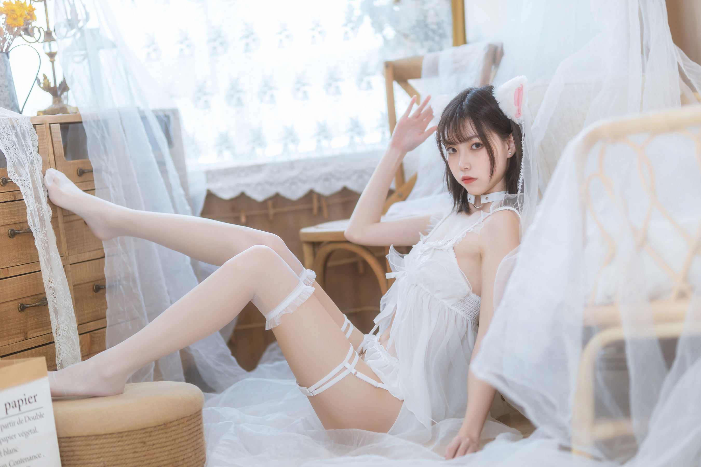 福利COS] 許嵐 - 少女白色裙