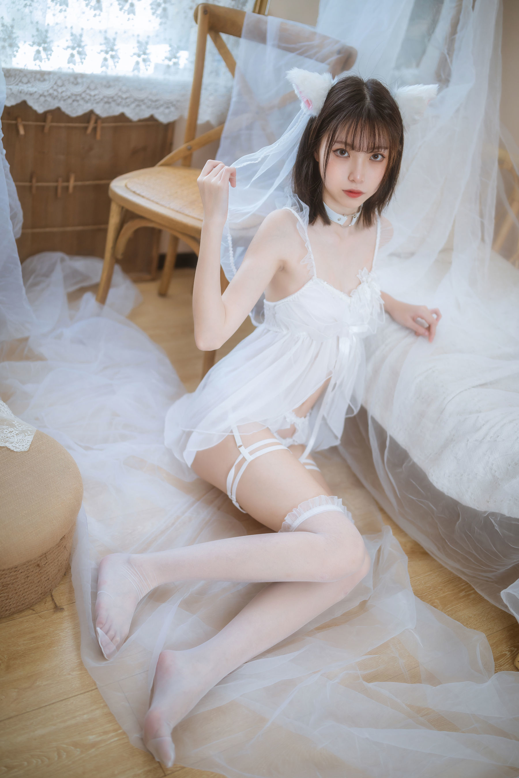 福利COS] 許嵐 - 少女白色裙