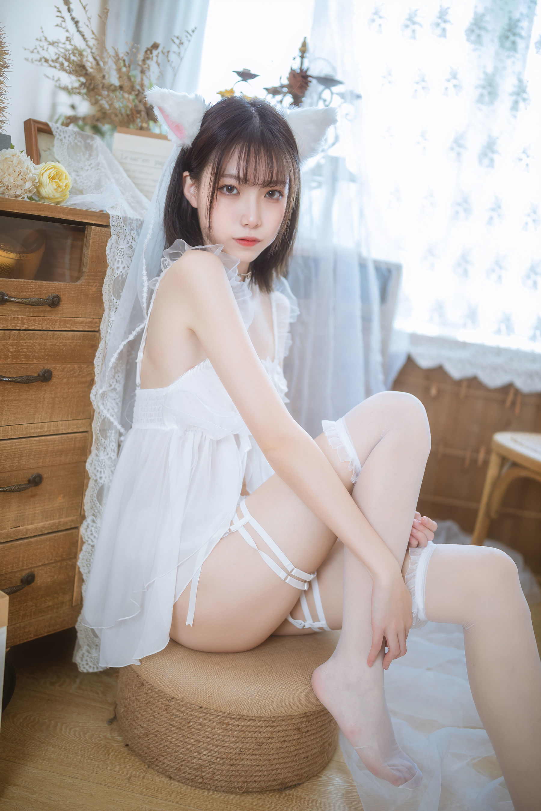 福利COS] 許嵐 - 少女白色裙