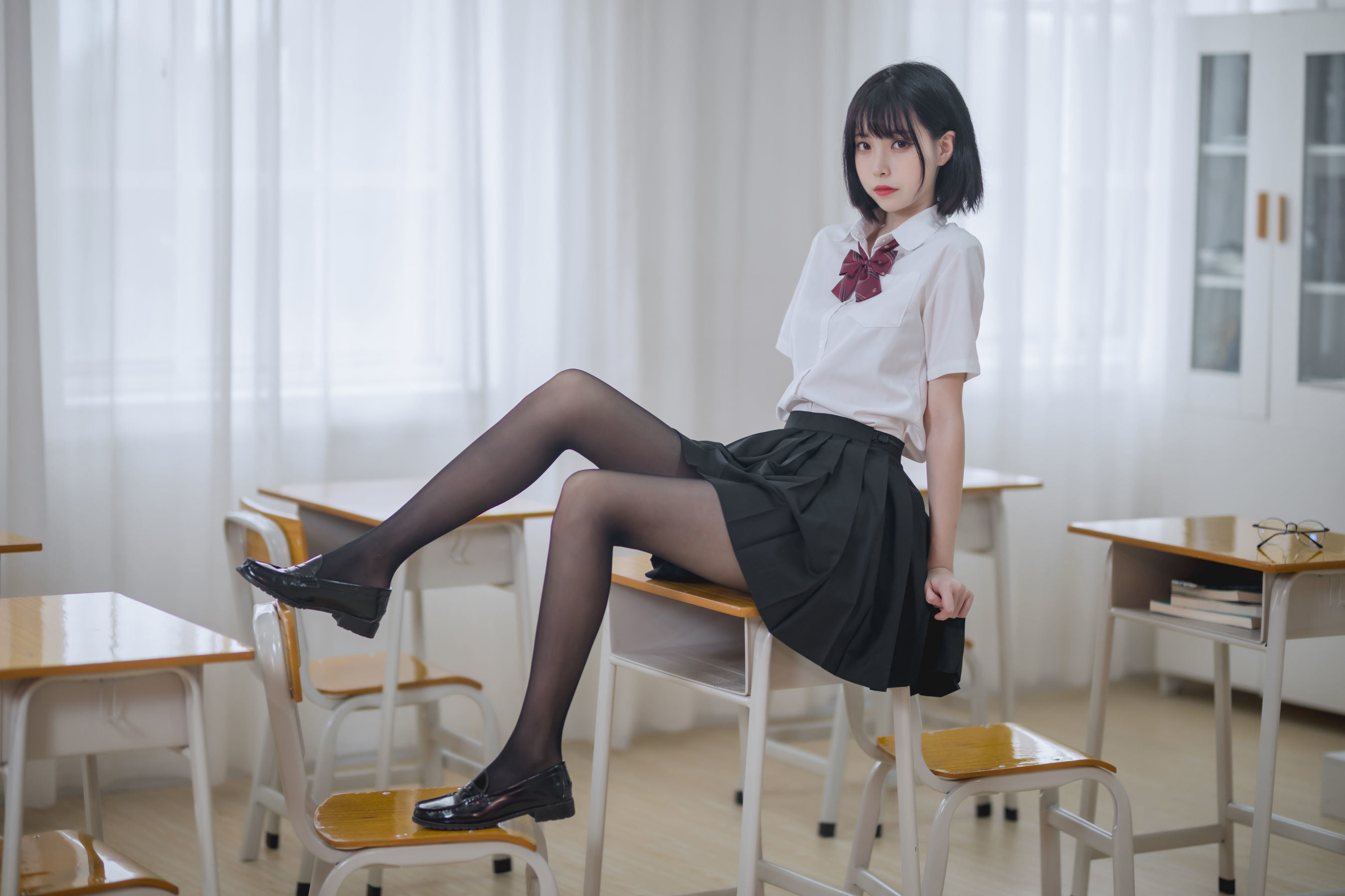Welfare Cosplay] Xu Lan - Classroom JK Black Silk