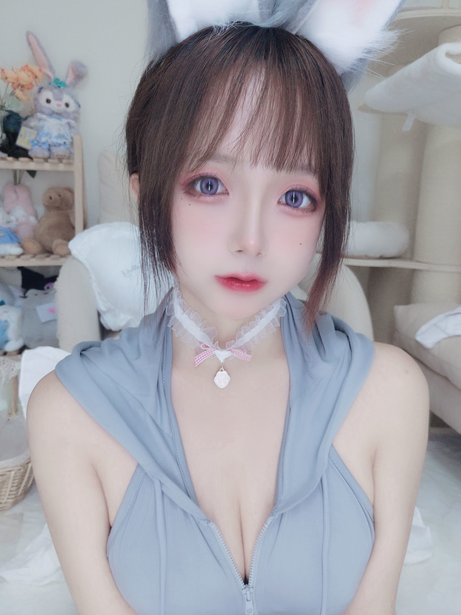 福利COS] Cosplay日奈嬌 - 兔兔衛衣