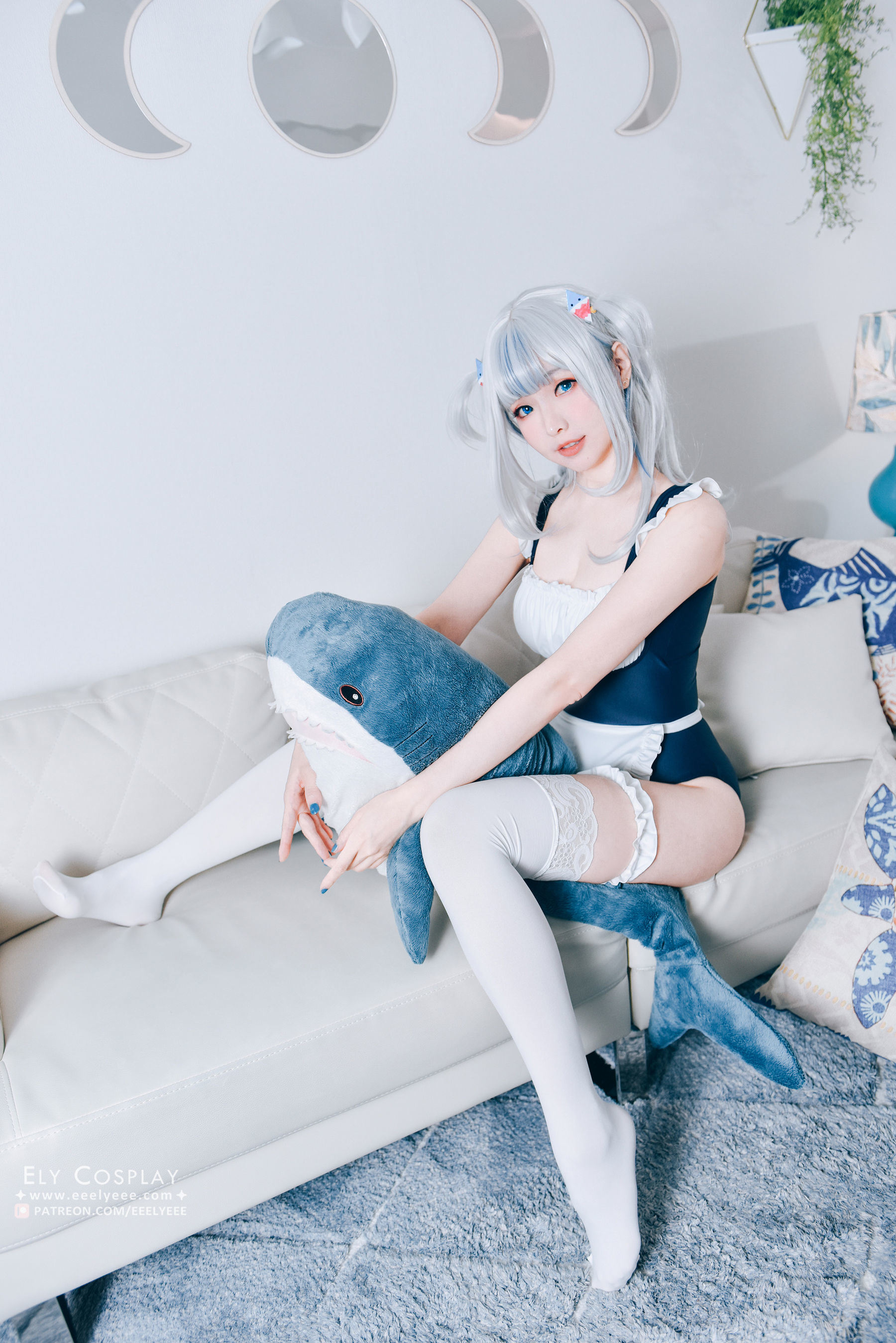 福利COS] 伊莉_eee(ElyEE子) - 噶呜・古拉(小鲨鲨) 泳裝