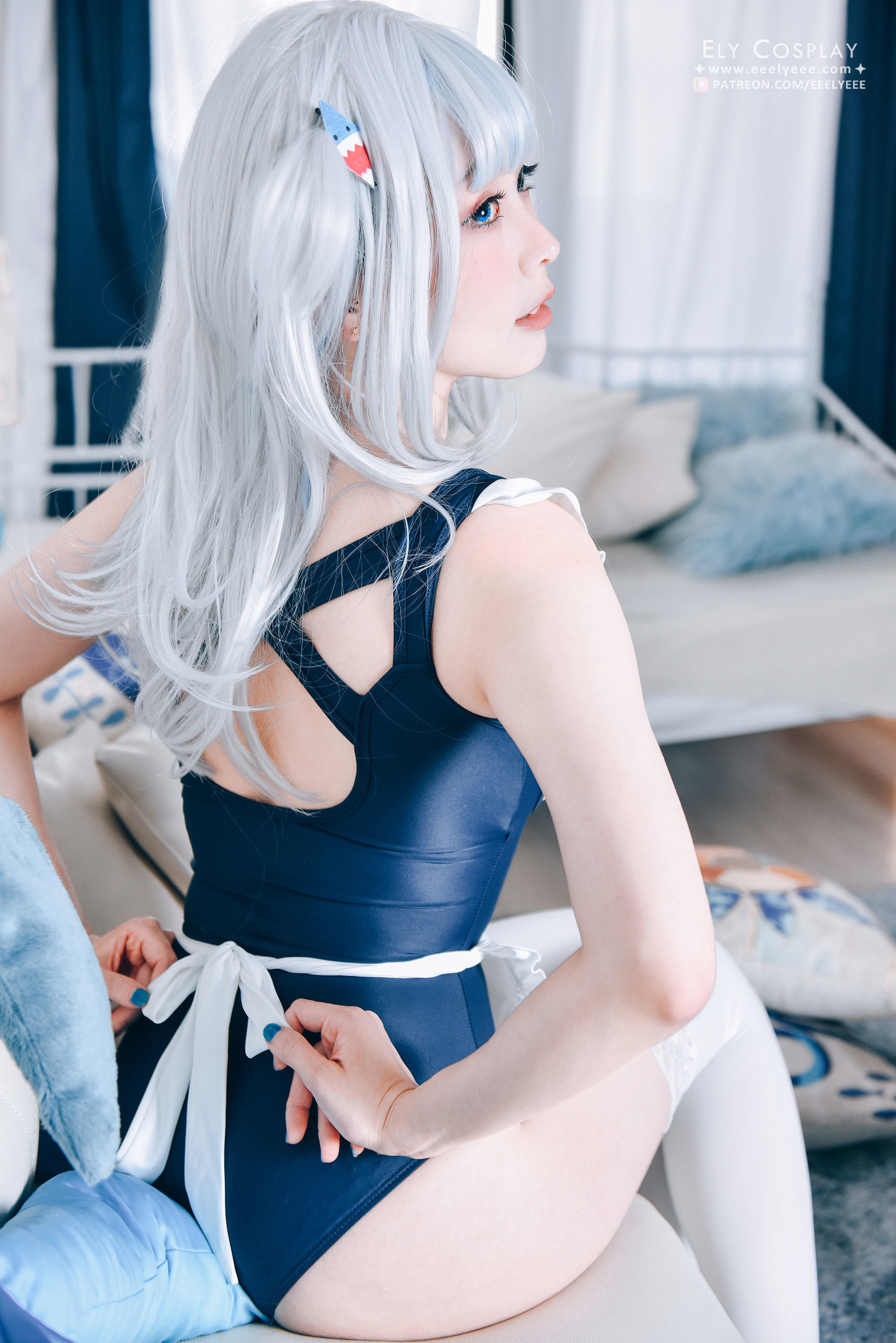 福利COS] 伊莉_eee(ElyEE子) - 噶呜・古拉(小鲨鲨) 泳裝