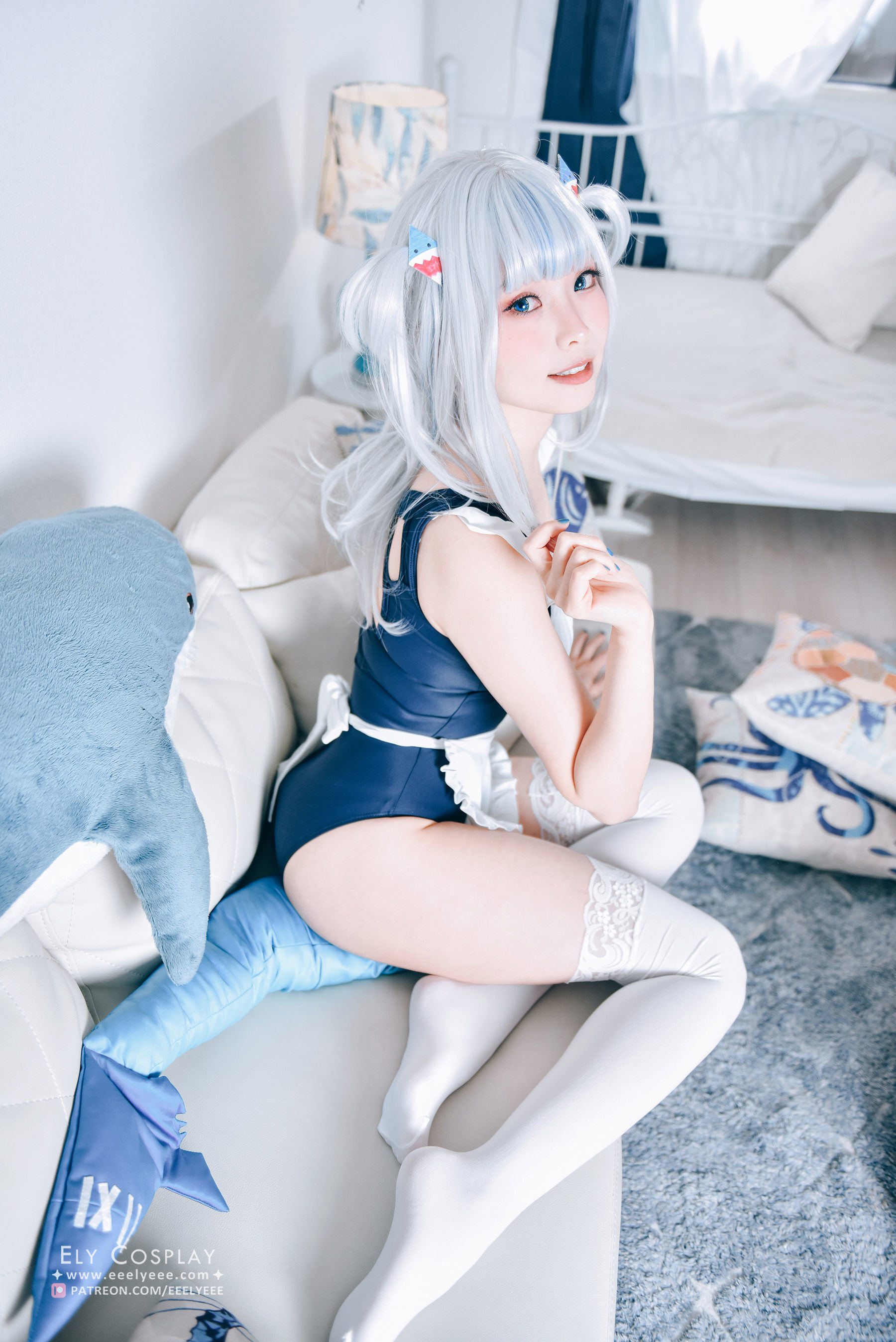 福利COS] 伊莉_eee(ElyEE子) - 噶呜・古拉(小鲨鲨) 泳裝
