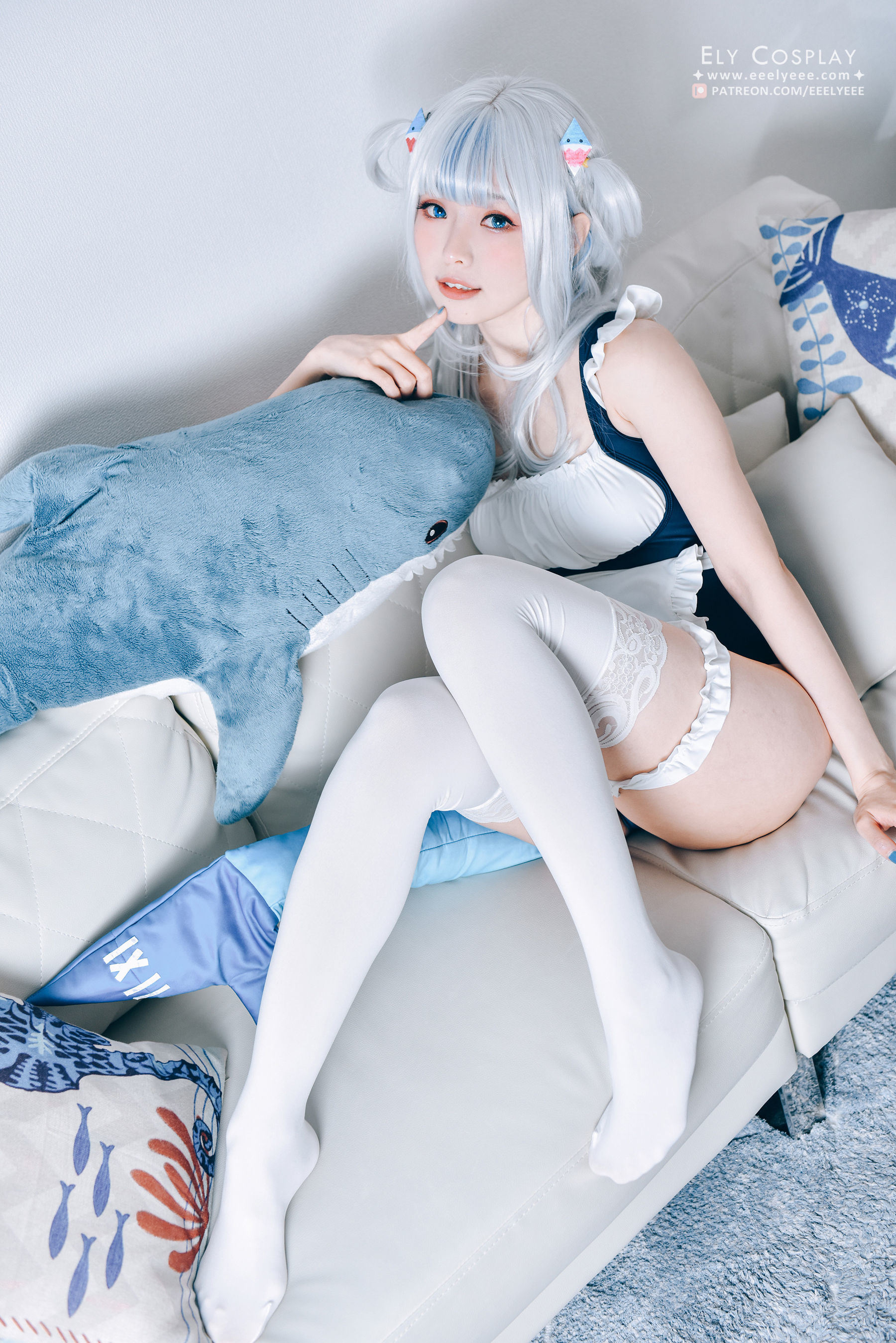 福利COS] 伊莉_eee(ElyEE子) - 噶呜・古拉(小鲨鲨) 泳裝