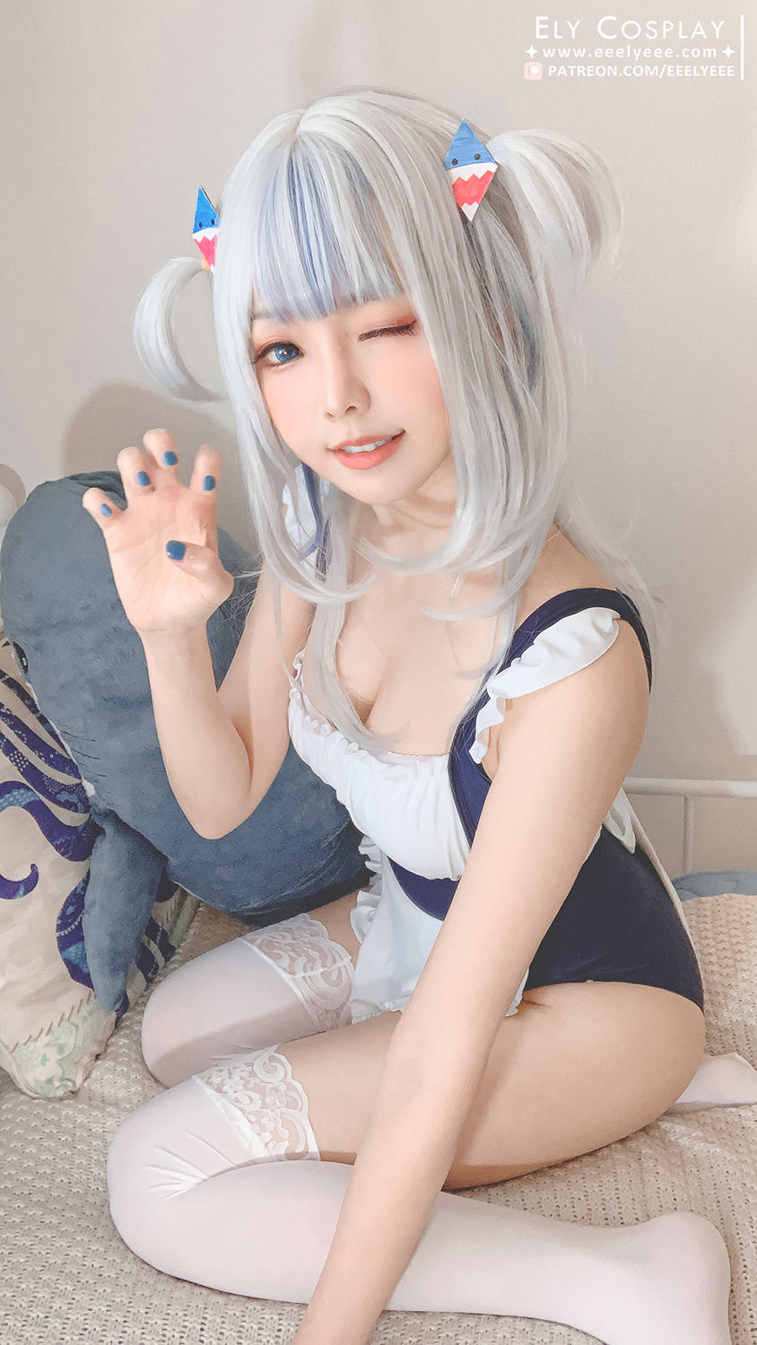 福利COS] 伊莉_eee(ElyEE子) - 噶呜・古拉(小鲨鲨) 泳裝