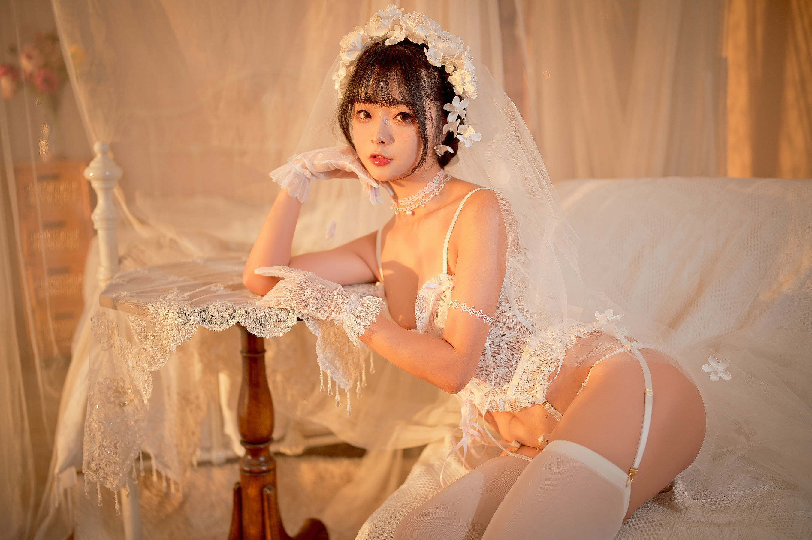 福利COS] yuuhui玉匯 - 純白花嫁