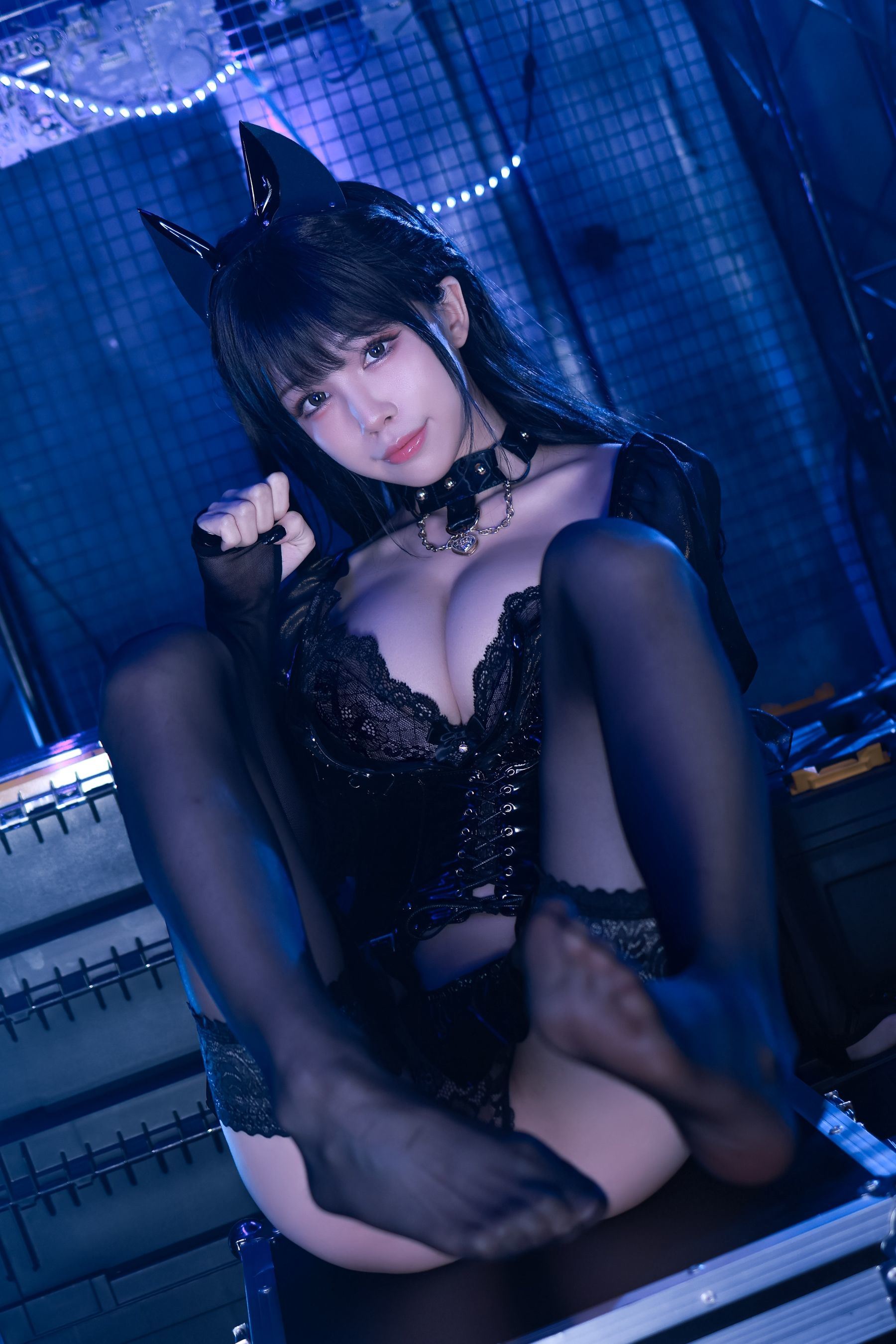 [福利COS] 动漫博主水淼aqua - 猫咪女郎-黑色猫猫