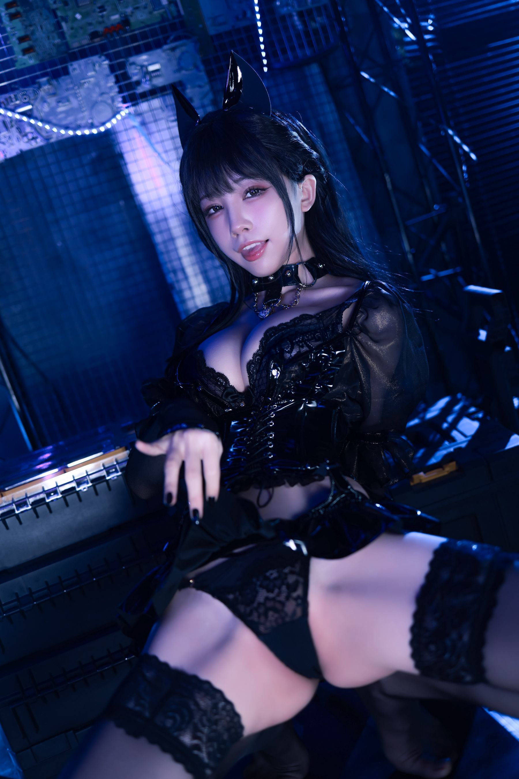 [福利COS] 动漫博主水淼aqua - 猫咪女郎-黑色猫猫