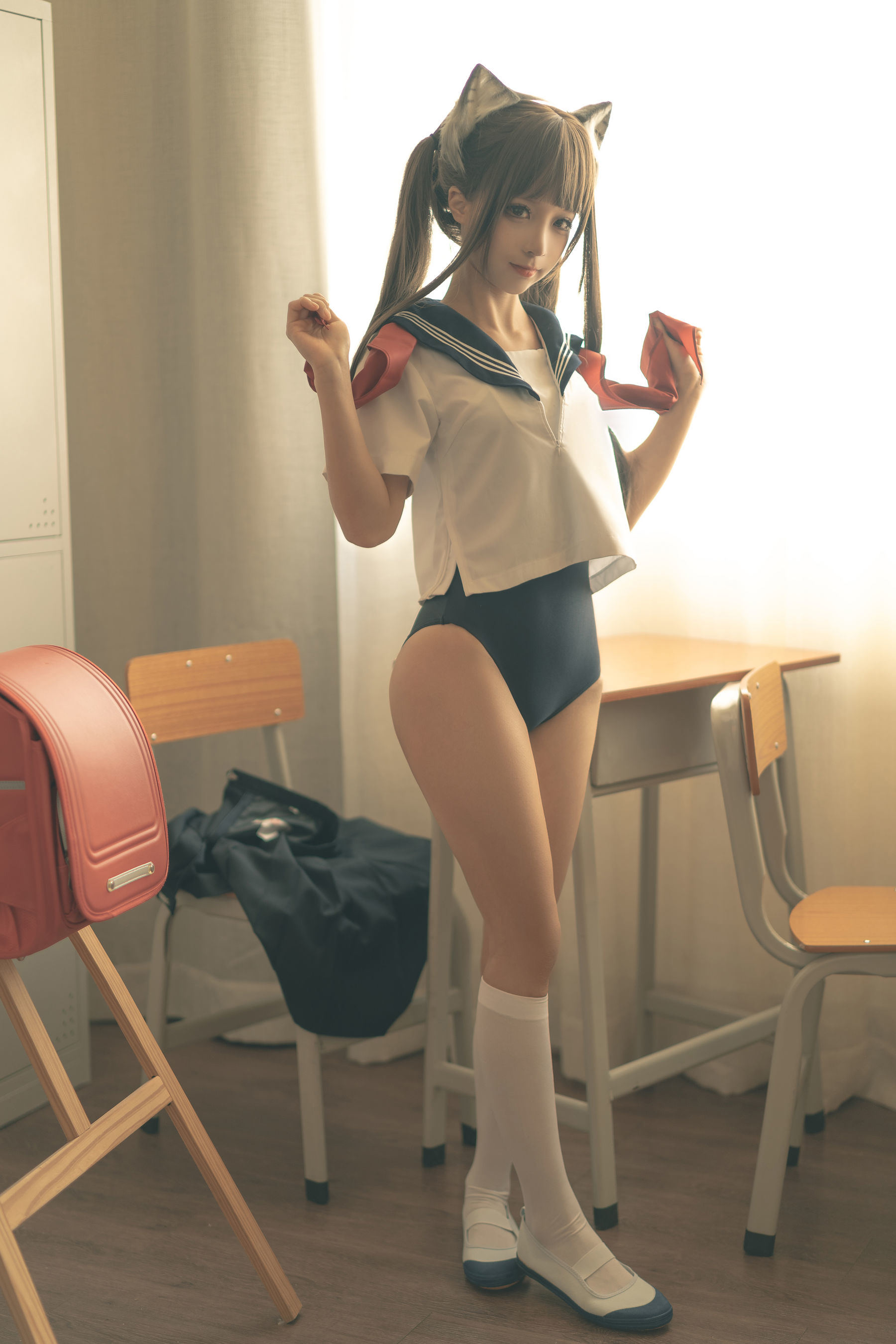 [福利COS] 动漫博主蠢沫沫 - 放学后