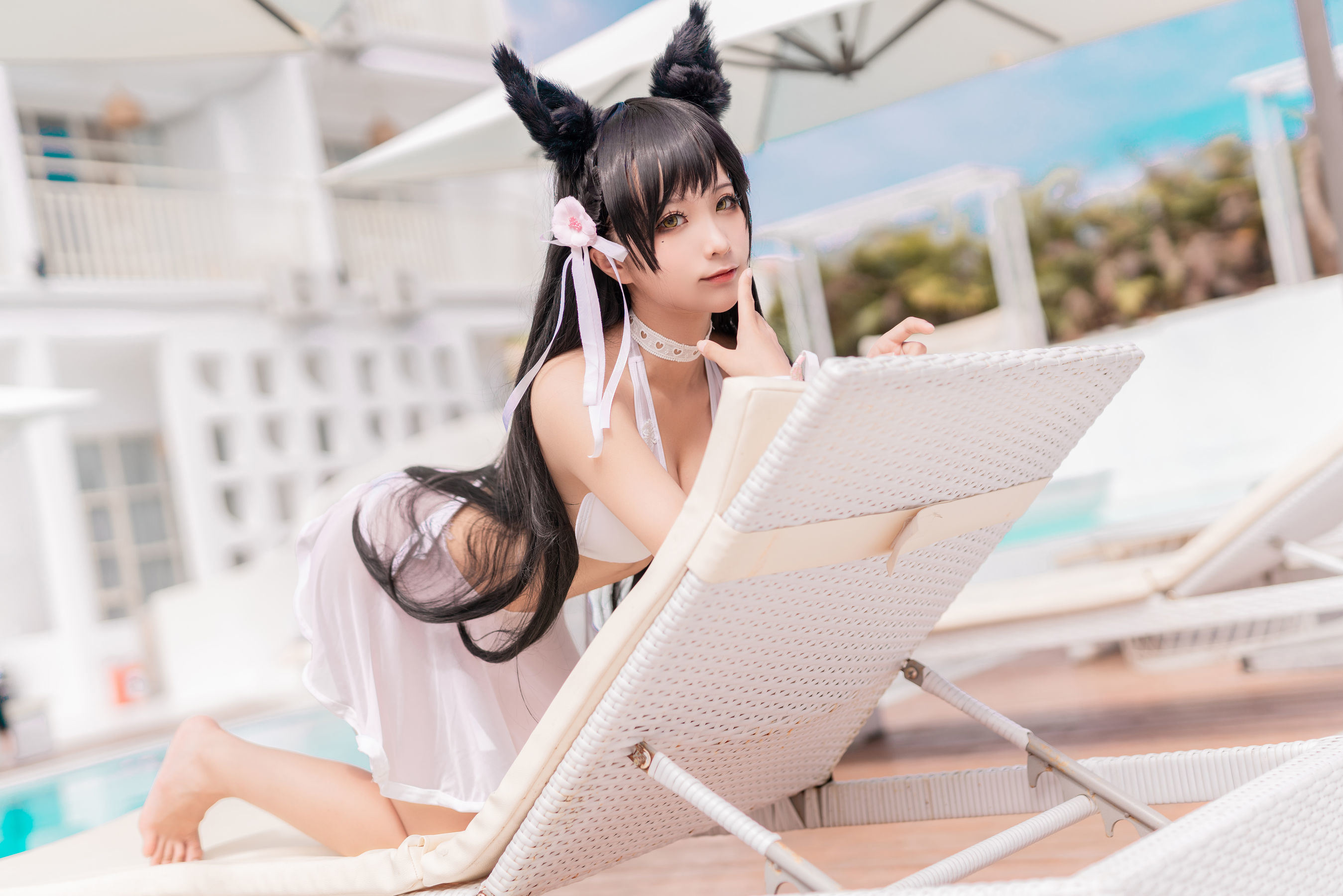 Welfare COS] Anime Blogger Chun Mo Mo - Atago Dog Swimsuit
