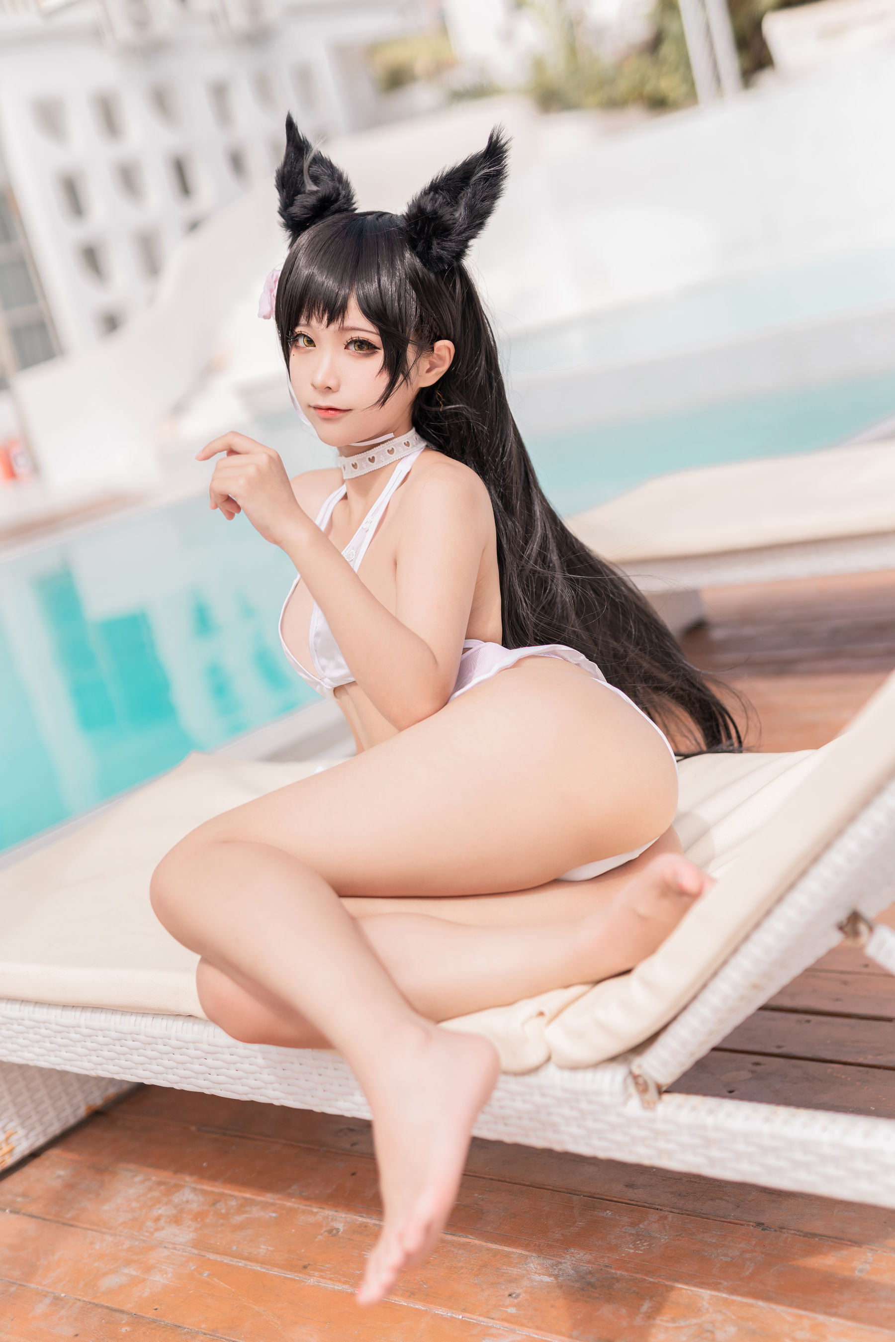 Welfare COS] Anime Blogger Chun Mo Mo - Atago Dog Swimsuit