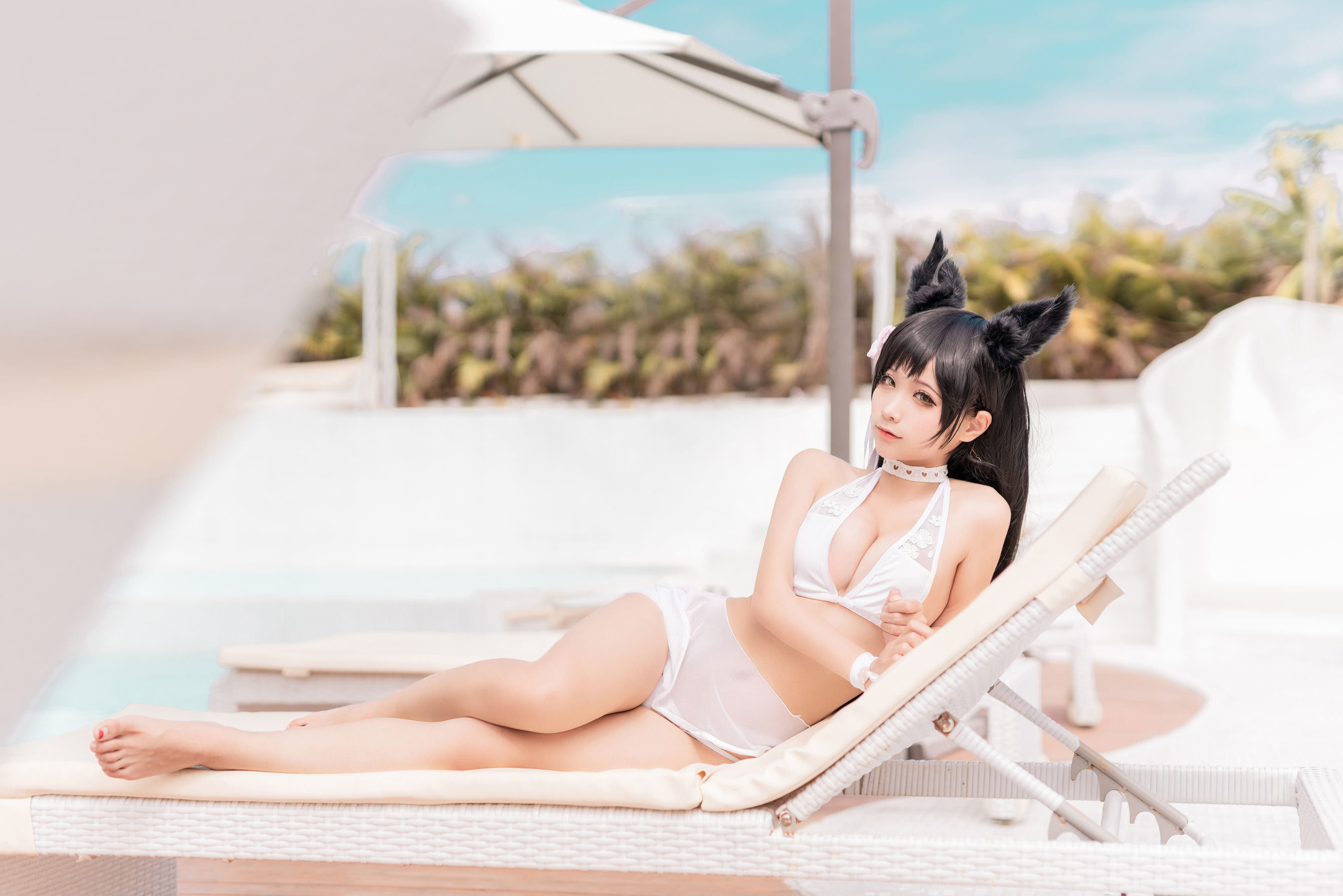 Welfare COS] Anime Blogger Chun Mo Mo - Atago Dog Swimsuit
