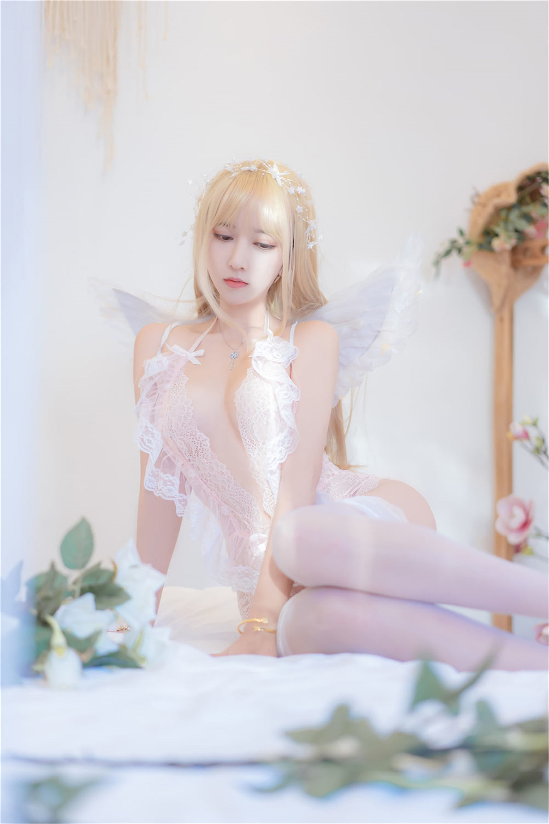 Welfare COS] Douyu Mi Xianxian Sama Photo - Pink Angel