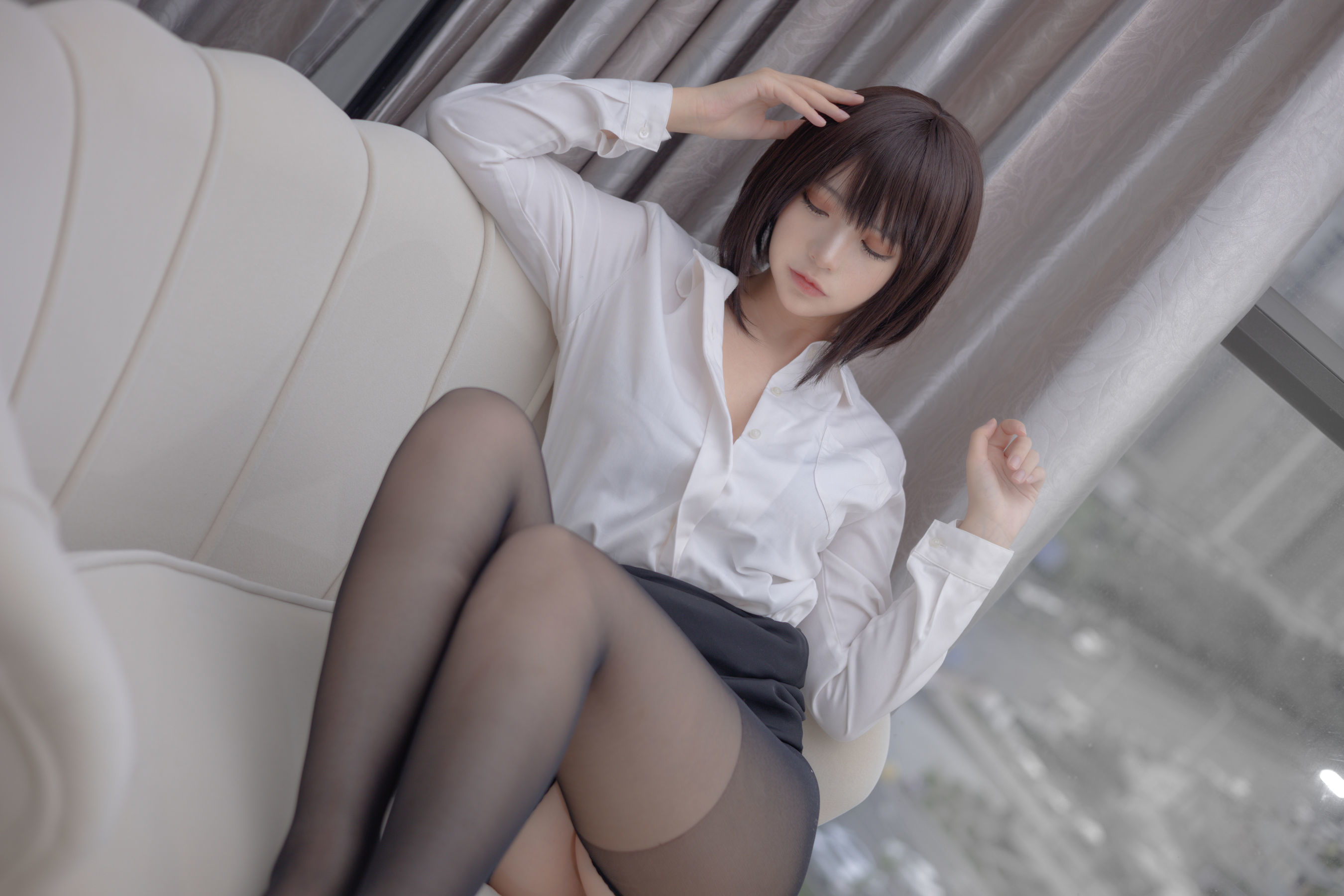 福利COS] 瘋貓ss - 黑絲OL